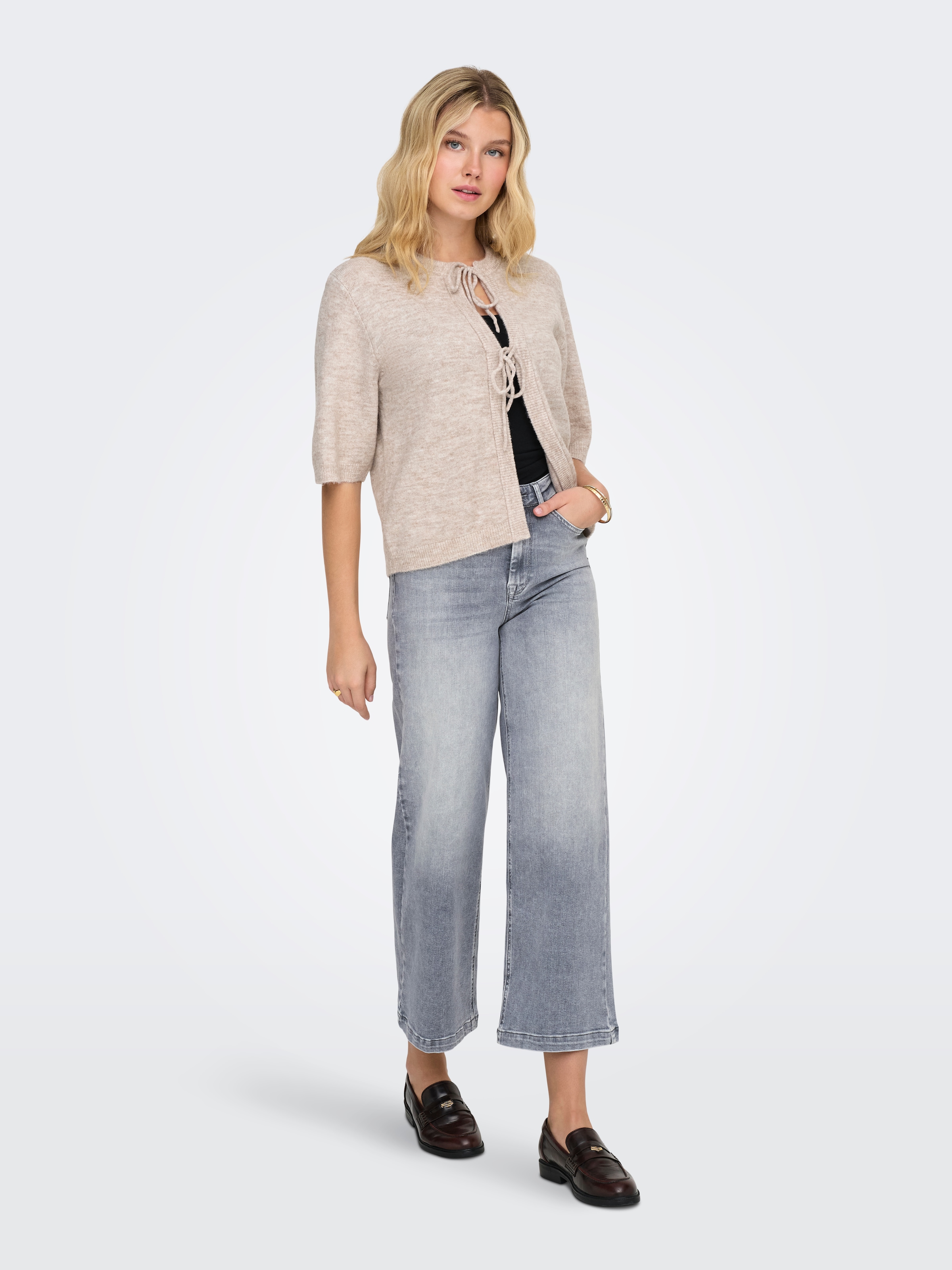 ONLY High-waist-Jeans »ONLMADISON BLUSH HW CP WD DNM REA293NOOS« hohe Taille, weite Beinform, verkürzte Länge