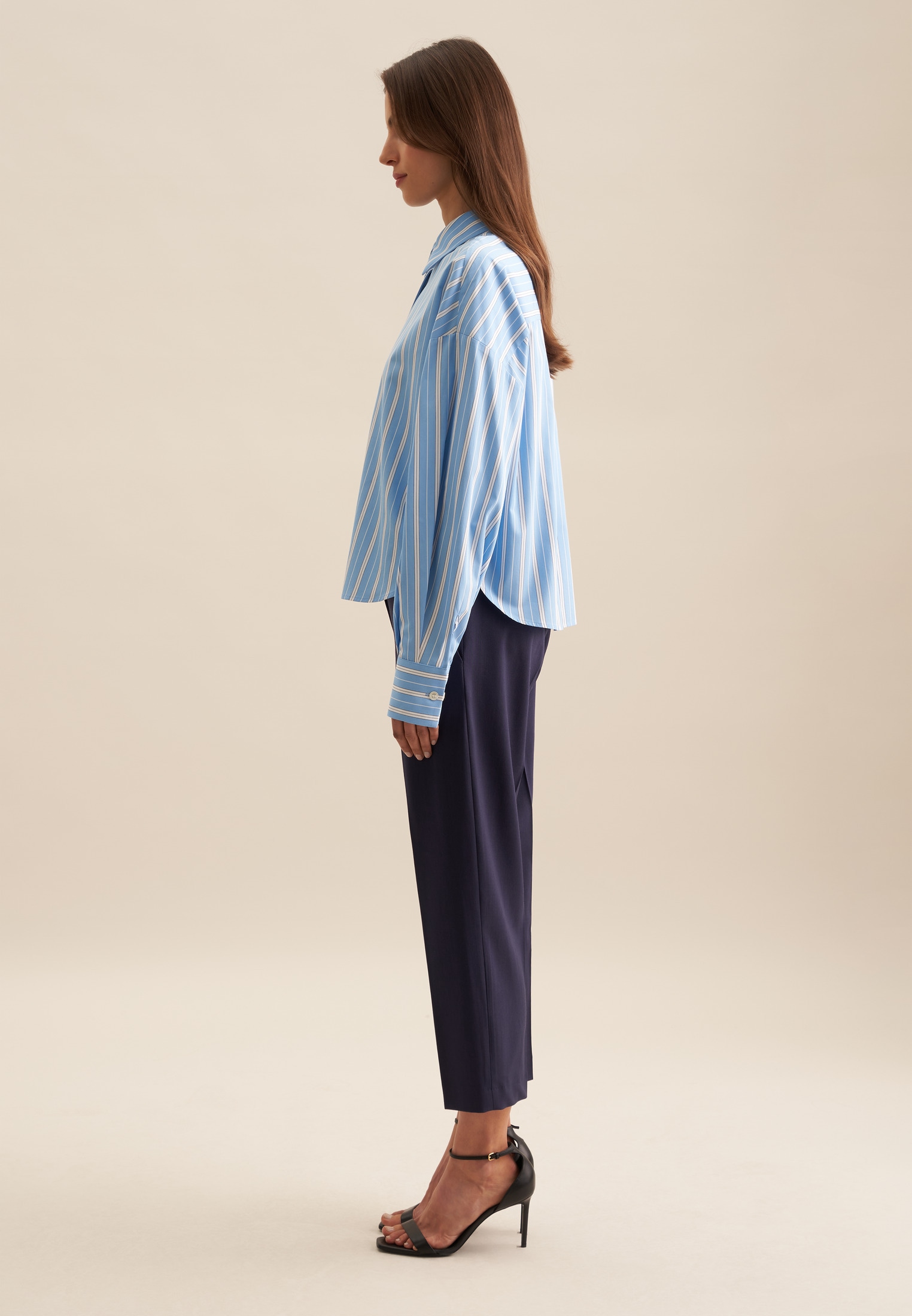 seidensticker Hemdbluse »Schwarze Rose« Langarm Kragen Streifen