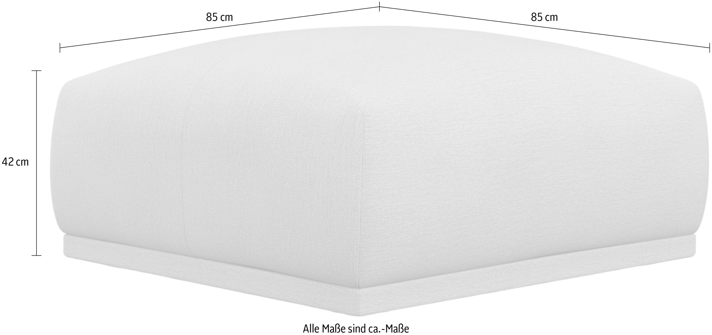 TRENDMANUFAKTUR Hocker »Braga, mit hochwertigem Kaltschaum, quadratisch, in Cord erhältlich«, (1 St.), moderner Polsterhocker, 85/42/85 cm (B/H/T)