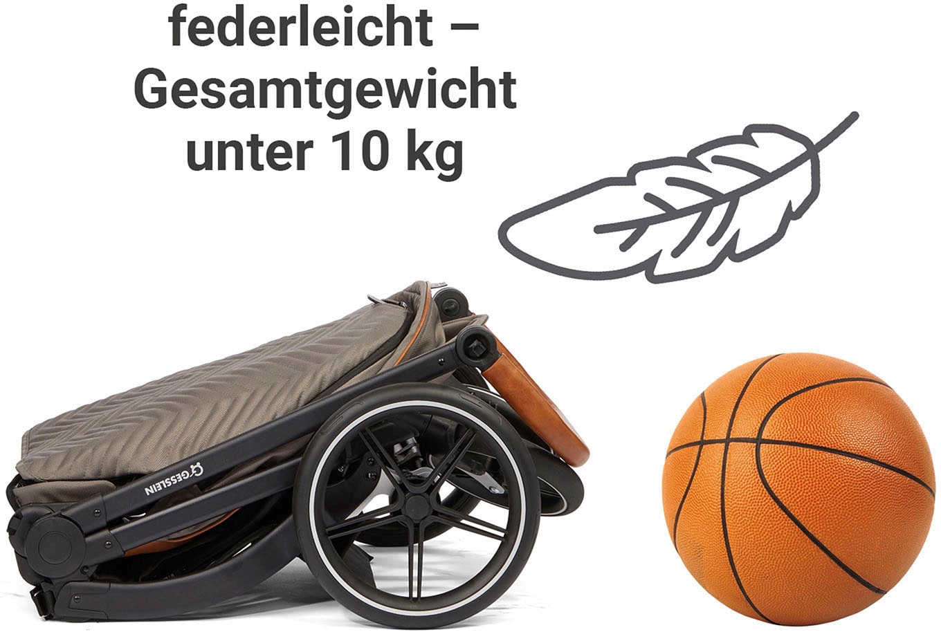 Gesslein Kombi-Kinderwagen »FX4 Soft+ mit Aufsatz Style, taube/cognac«, mit Babywanne C3 und Babyschalenadapter