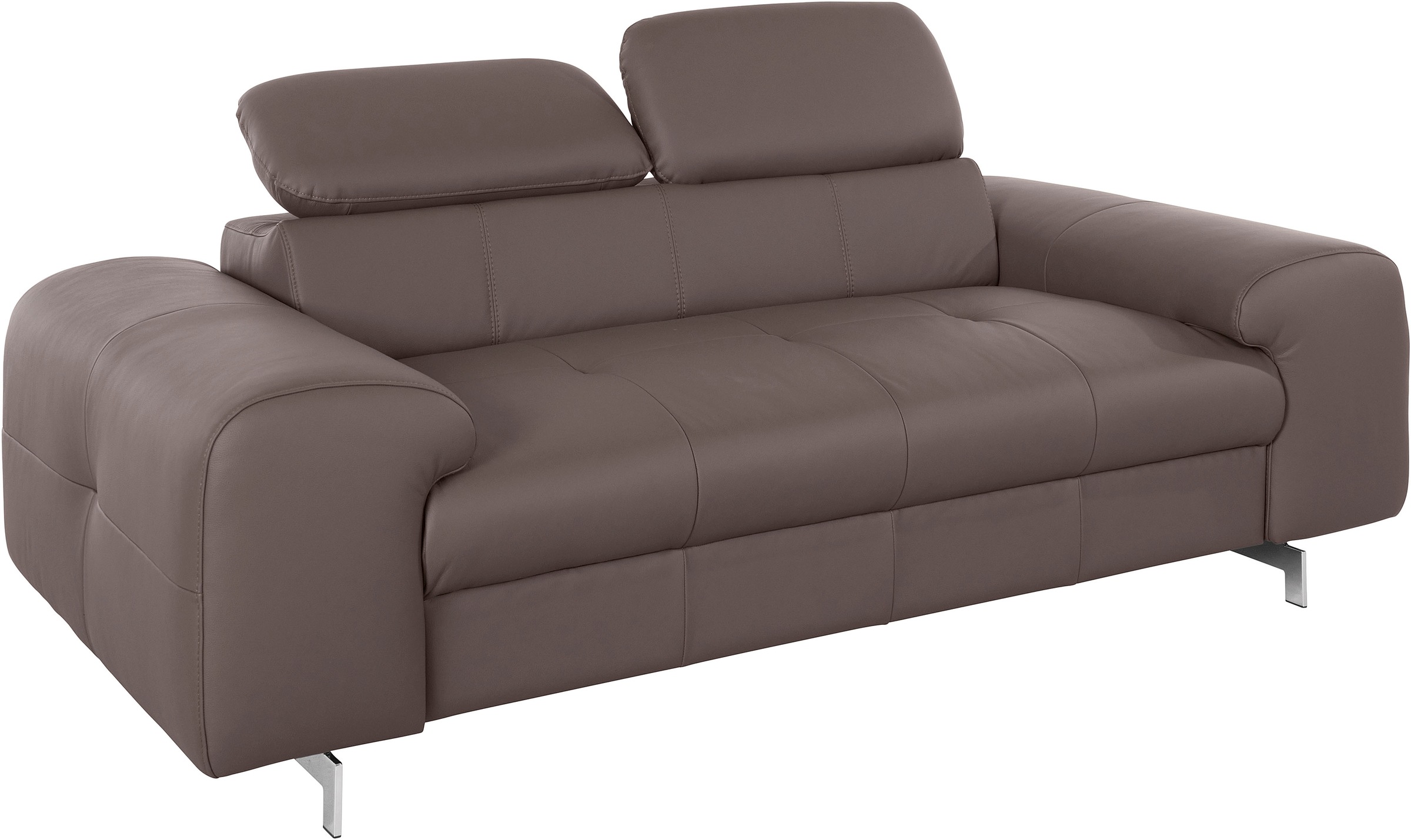 COTTA 2-Sitzer »Chef«, Big-Sofa mit Kopfteilverstellung, edle Metallkufen
