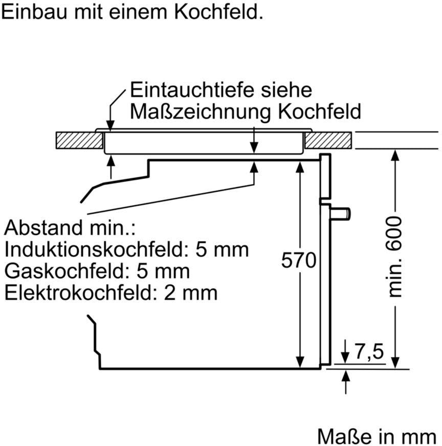 BOSCH Einbaubackofen 4 »HBA533BS1«, mit Teleskopauszug nachrüstbar, ecoClean Direct