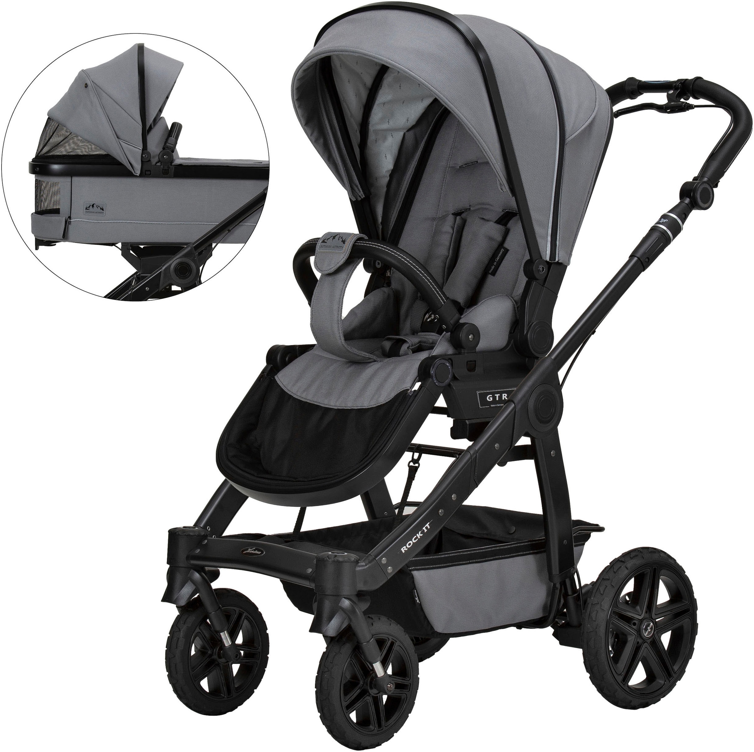 Hartan Kombi-Kinderwagen »Rock it Outdoor, mit Handbremse«, Lieferung ohne Adapter; Made in Germany