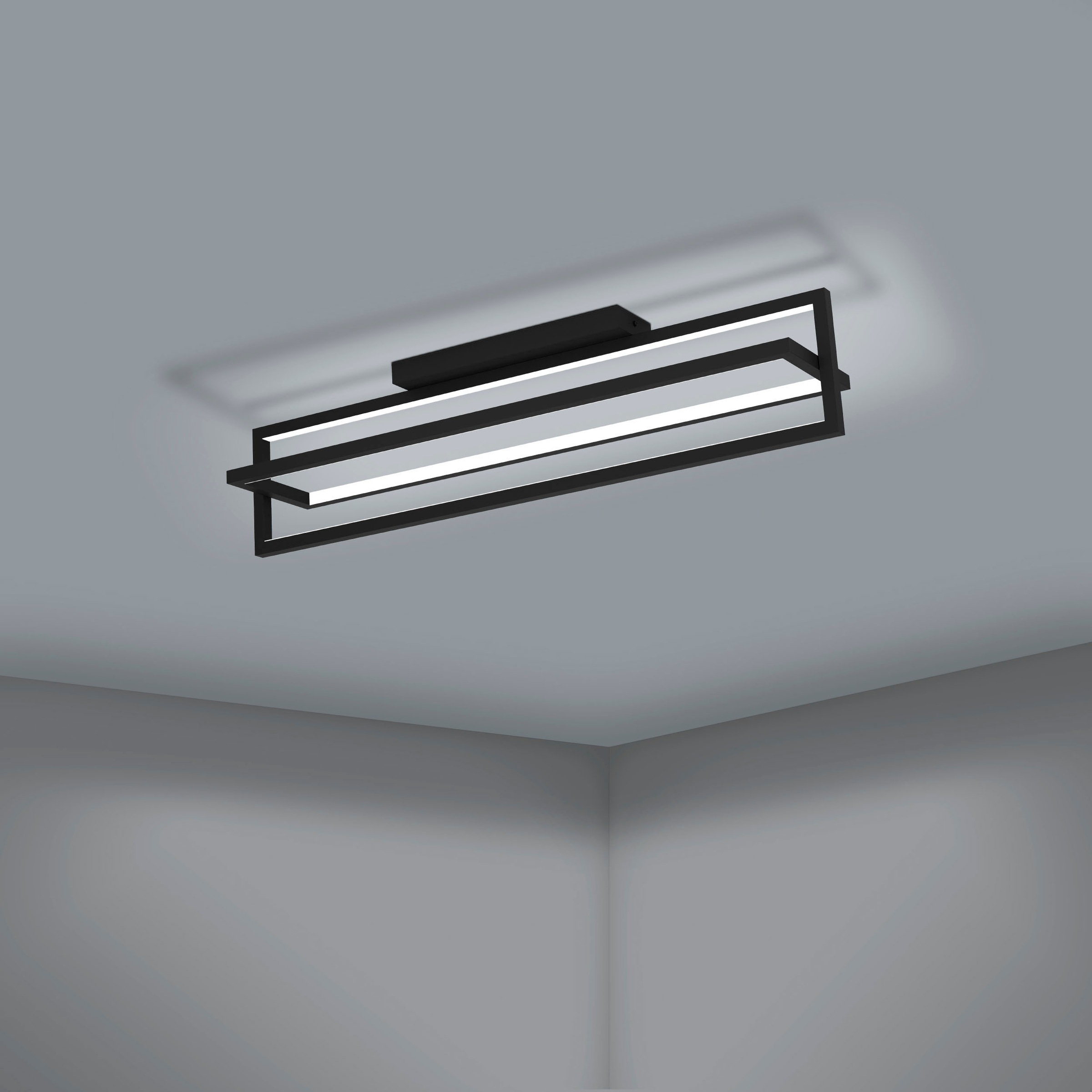 EGLO Deckenleuchte »SIBERIA«, Leuchtmittel LED-Modul | LED fest integriert, Deckenleuchte in schwarz aus Stahl - 34W - warmweiß - kaltweiß