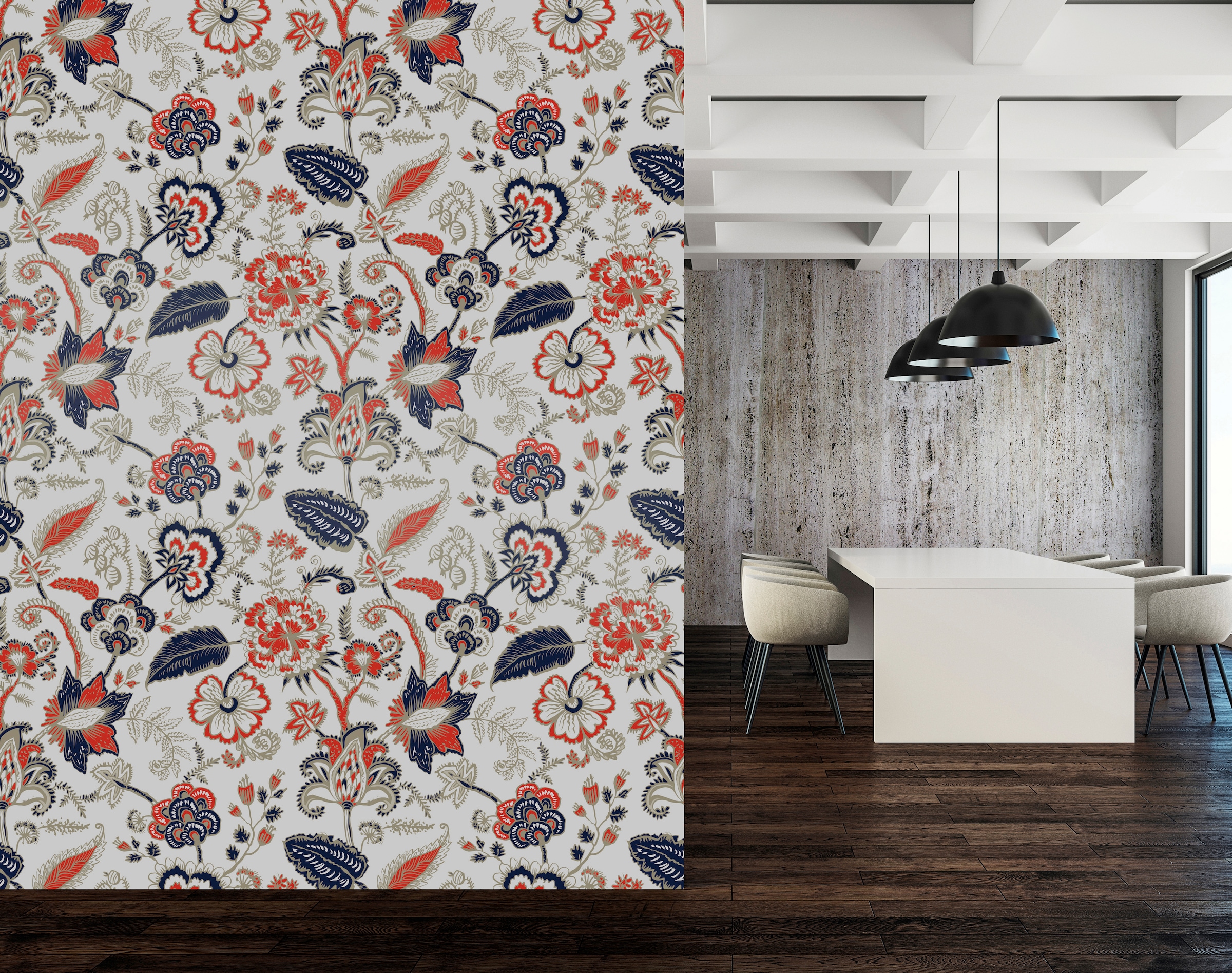 queence Vinyltapete »Aria«, bedruckt-Motiv-botanisch-floral-gemustert-natürlich, 90x250cm, selbstklebend, kinderleichte Anbringung, Sticker
