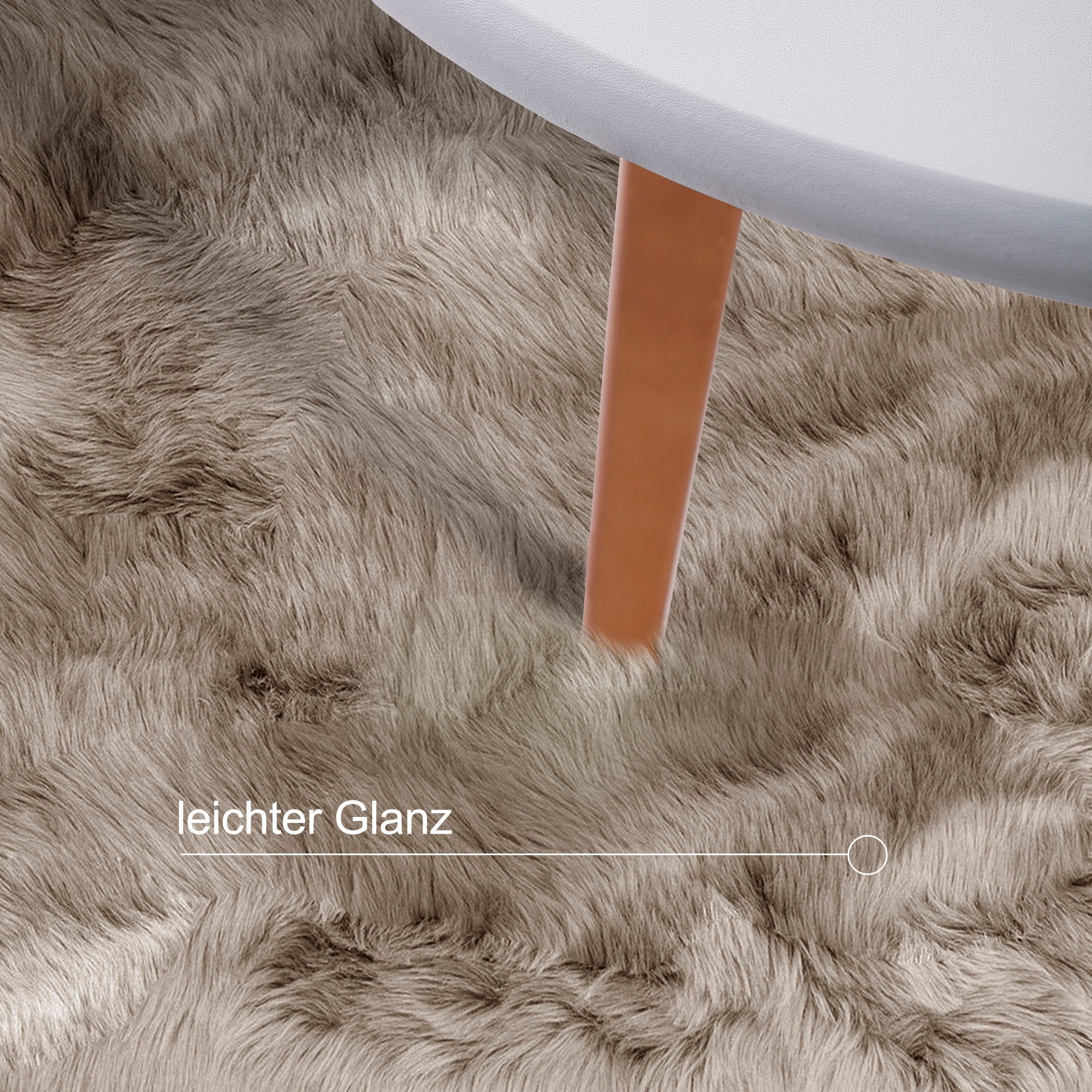 Home affaire Fellteppich »Valeria«, rund, 60 mm Höhe, Kunstfell Teppich, besonders weich und flauschig, fußbodenheizungsgeeignet, pflegeleicht, ideale Teppiche für Wohnzimmer, Schlafzimmer und Esszimmer
