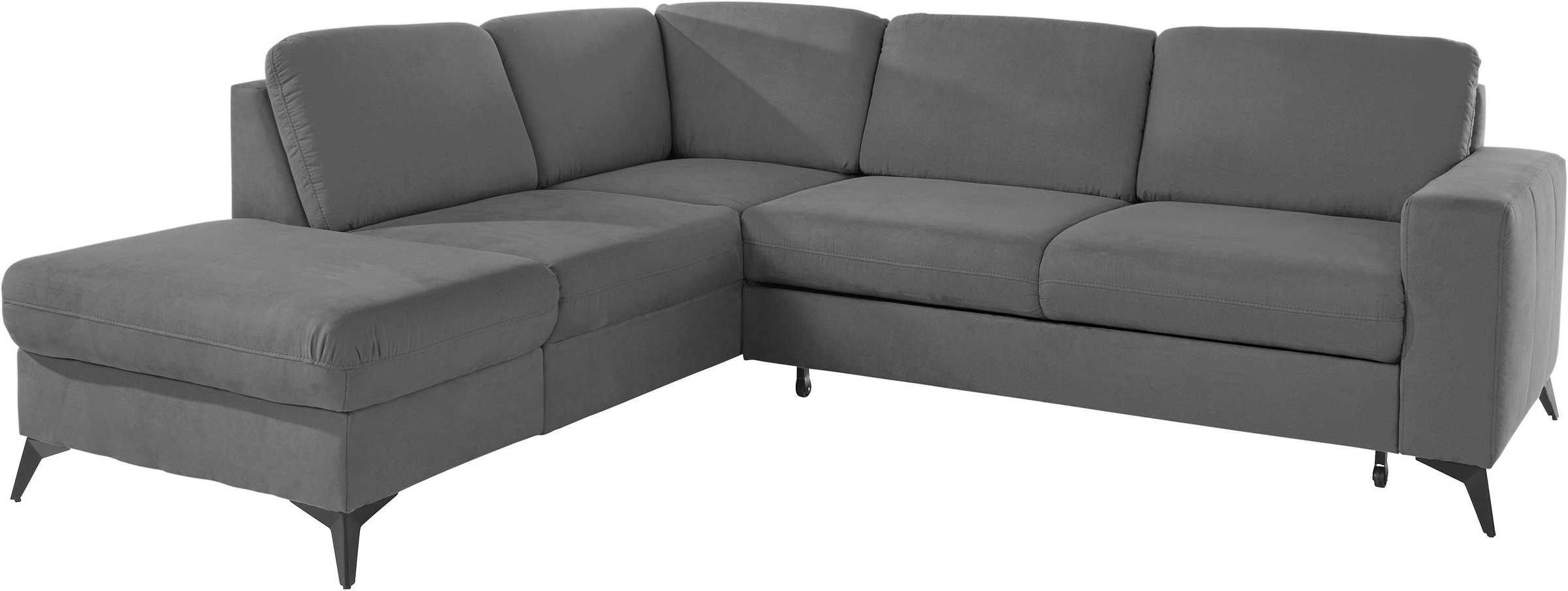 Places of Style Ecksofa »Lolland L-Form«, Wahlweise mit Bettfunktion und Stauraum, auch mit abwischbarem Bezug