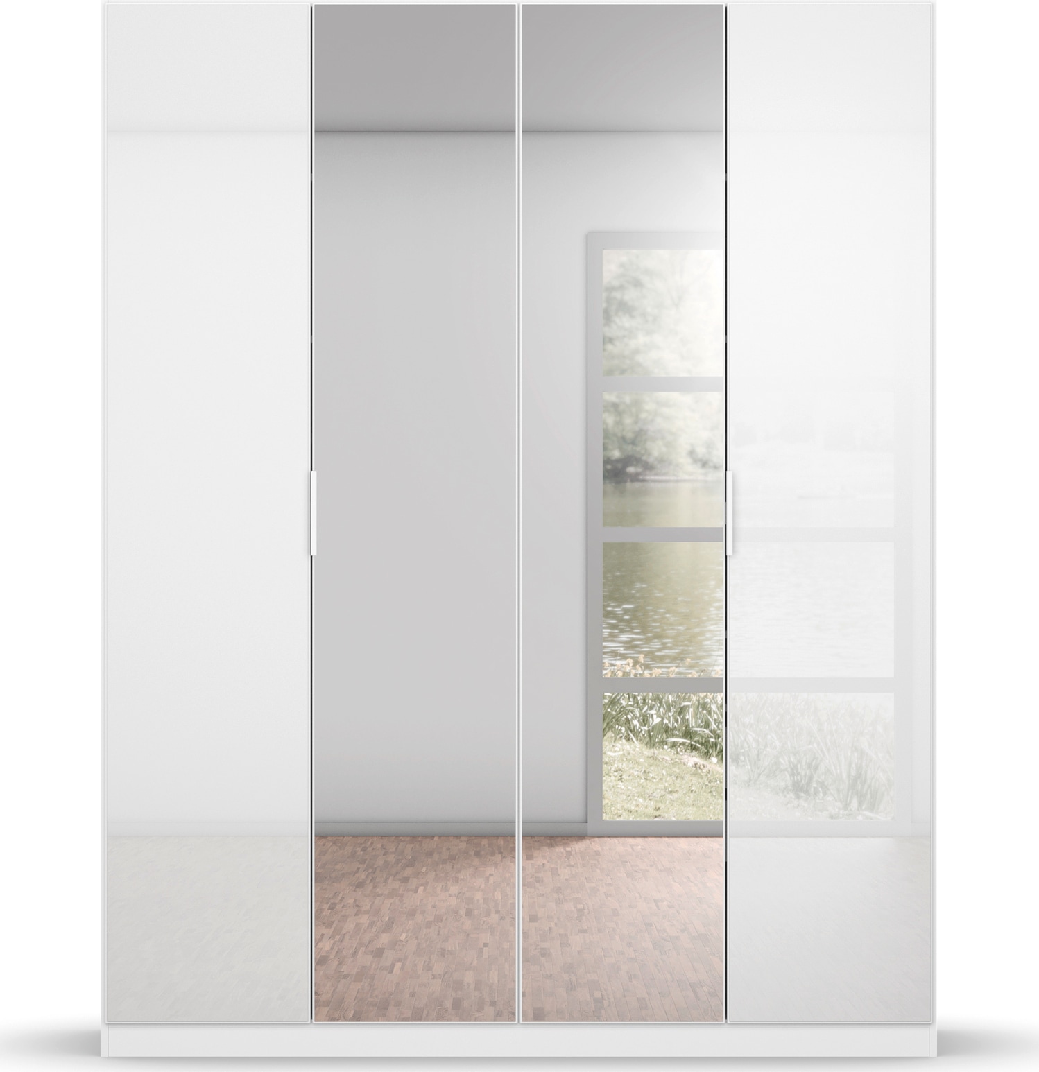 rauch Drehtürenschrank »Kleiderschrank Schrank Garderobe KOLUNA mit Glastüren und Spiegel« Breiten 181/226/271/315 cm Höhen 210/229 cm,  inkl. 2 Innenschubladen sowie extra Einlegeböden MADE IN GERMANY