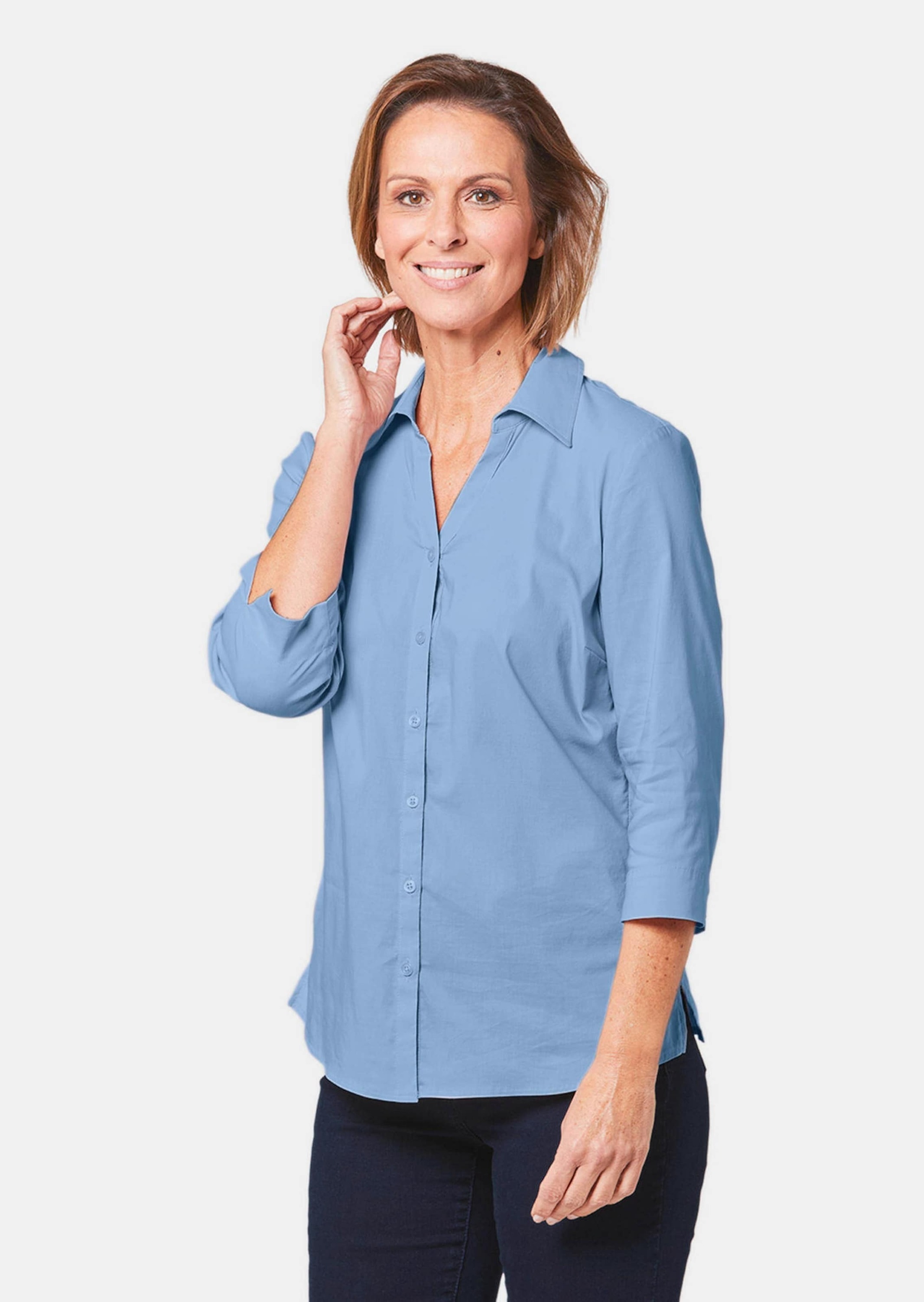 GOLDNER Hemdbluse »Stretchbequeme Bluse mit Baumwolle«