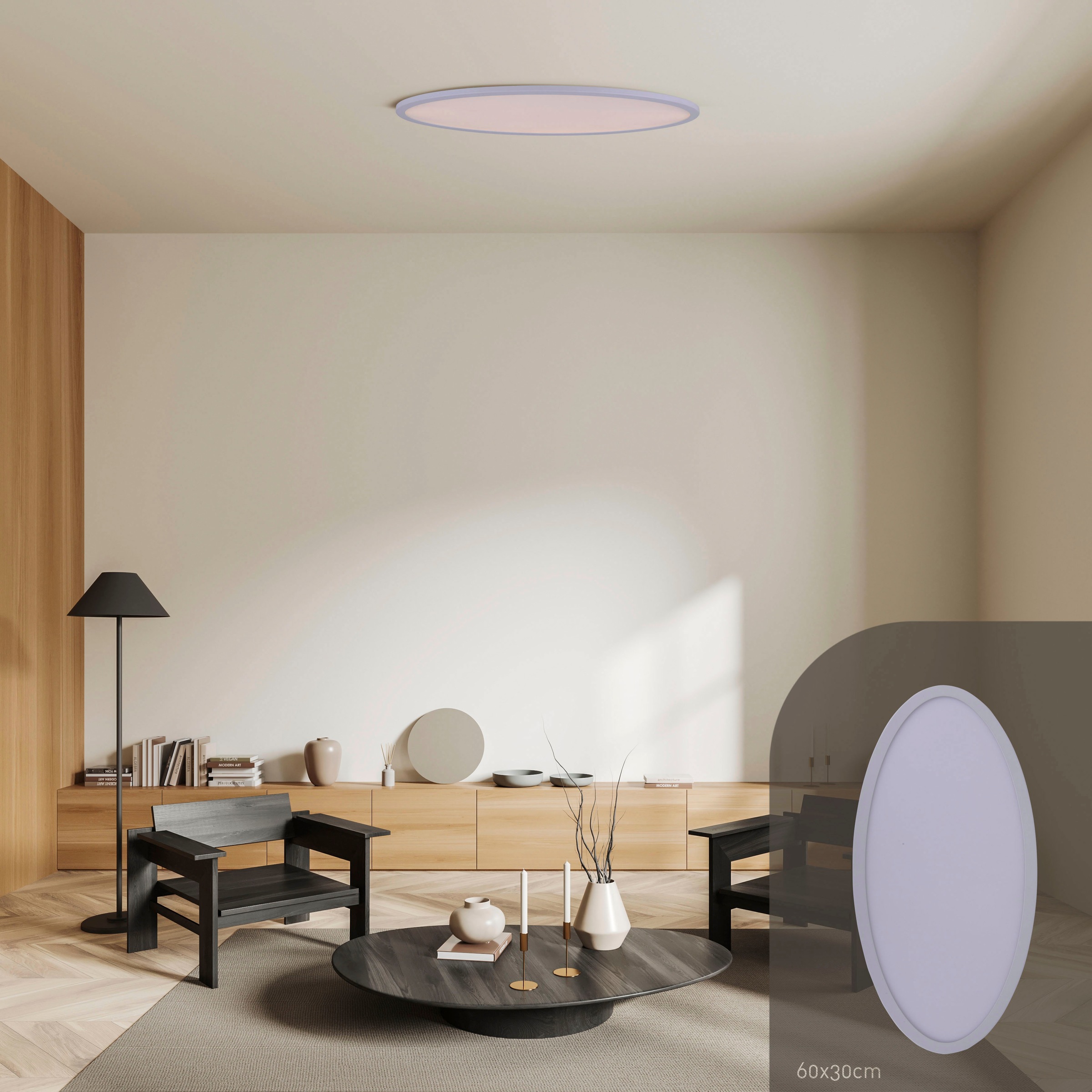 näve LED Deckenleuchte »Sorrent«, 1 flammig, oval, dimmbar Nachtlichtfunktion Fernbedienung Lichtfarbe wechselbar