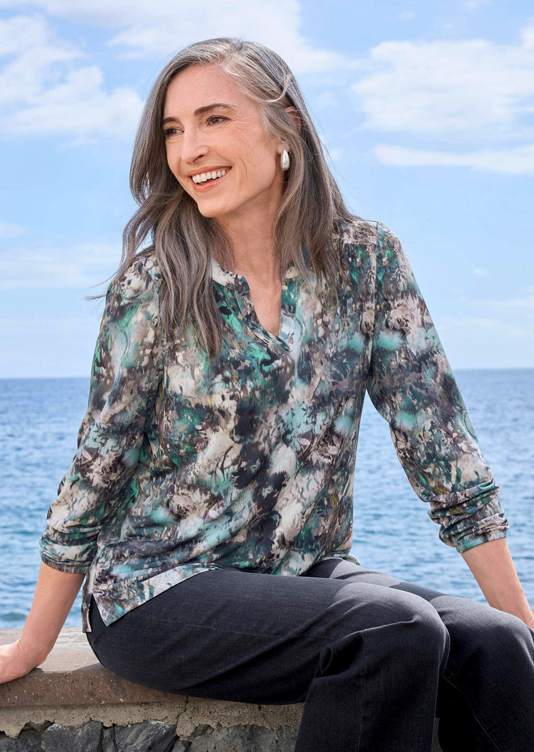 GOLDNER Kurzarmbluse »Blusenshirt in femininer Form«