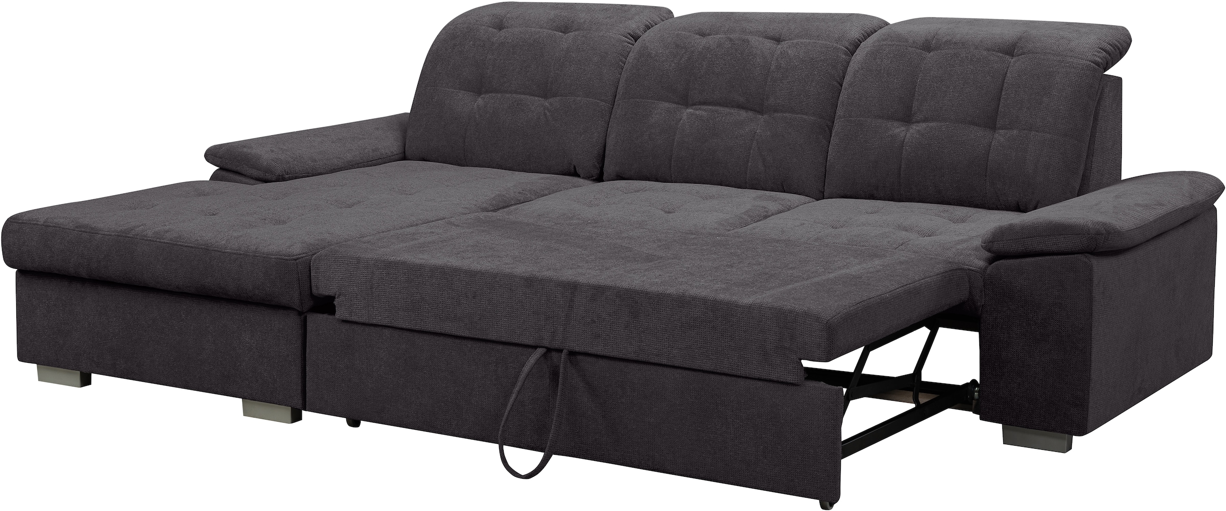 WERK2 Ecksofa Carmen, Sofa, Eckcouch mit Schlaffunktion, Bettkasten und Sitztiefenverstellung
