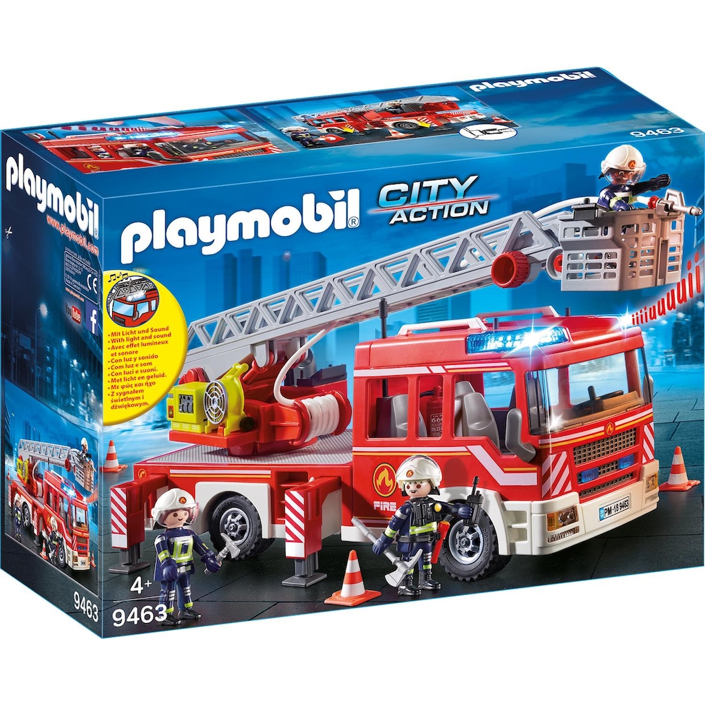 Playmobil® Konstruktions-Spielset »Feuerwehr-Leiterfahrzeug (9463), City Action«