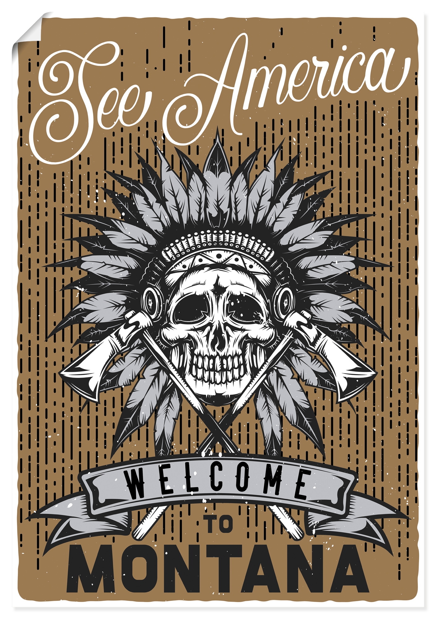 Artland Wandbild "Totenkopf Montana" 1 Stk. tlg. als Alubild, Leinwandbild, Poster, Wandaufkleber in verschied. Größen