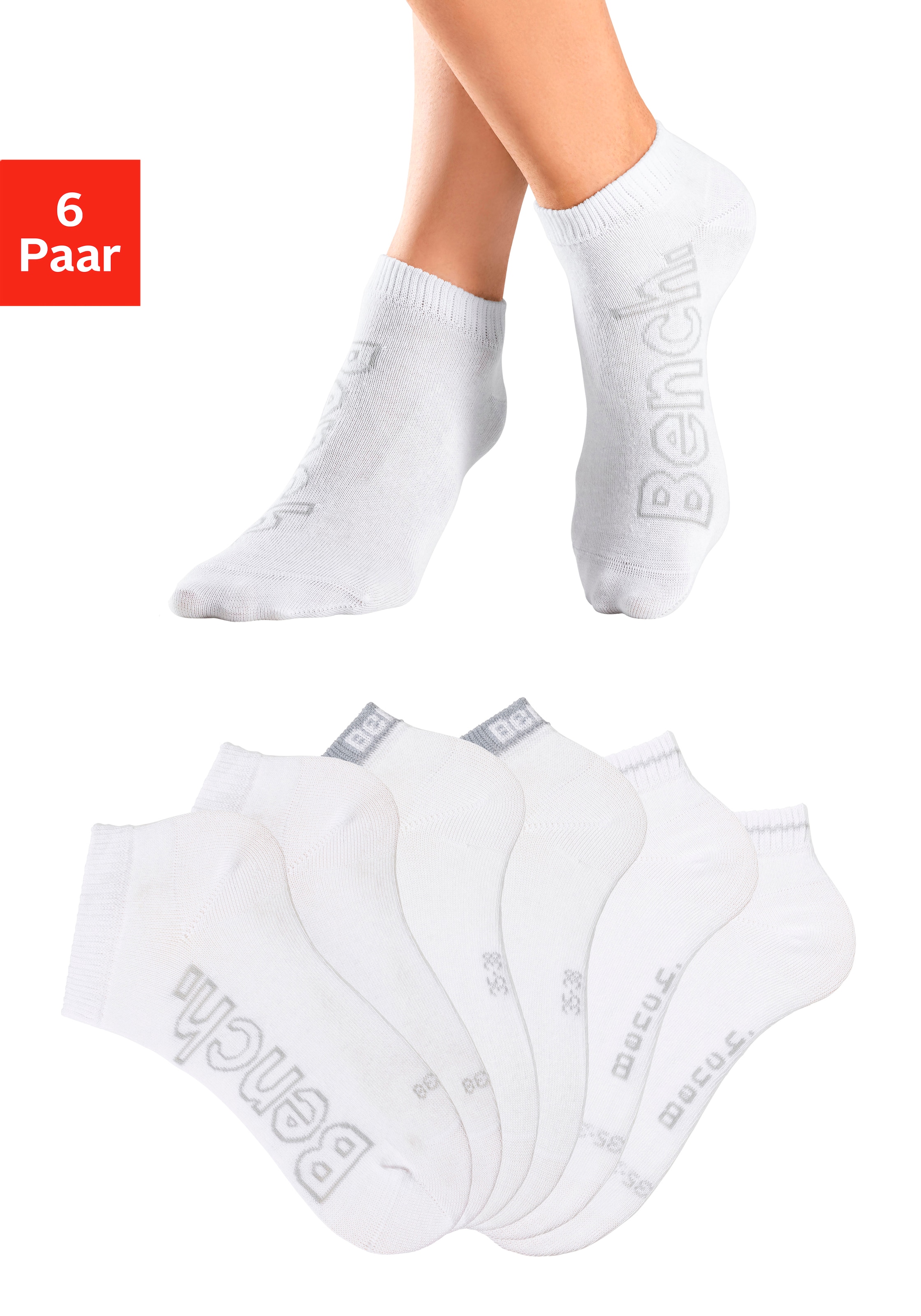 Bench. Sneakersocken Packung, 6 Paar tlg. mit unterschiedlichen Designs