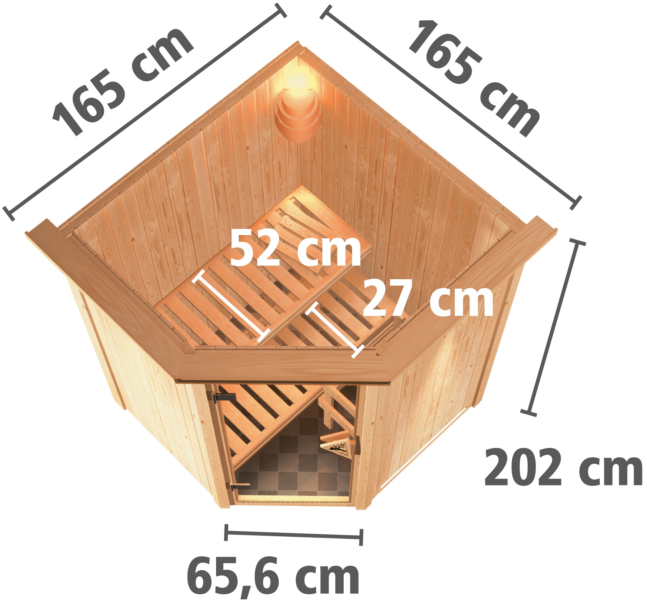 Karibu Sauna »Nanna« Set,  Ofen 3,6 kW intgr. Strg