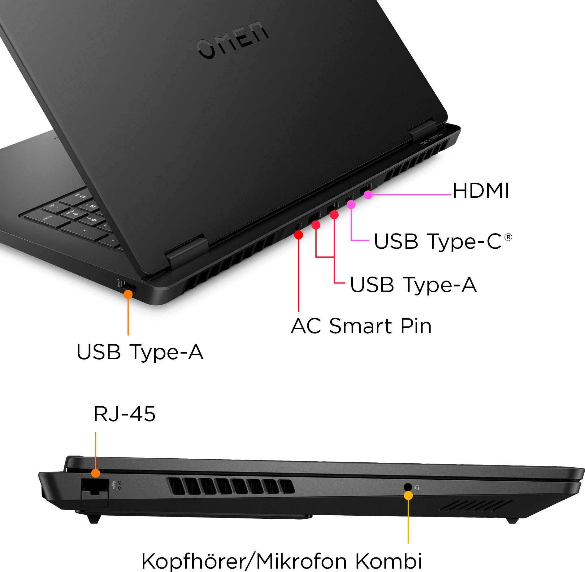 HP Gaming-Notebook »OMEN 17-db AMD«, 43,94 cm, / 17,3 Zoll, AMD, Ryzen™ AI 7, GeForce RTX 5060, 1000 GB SSD