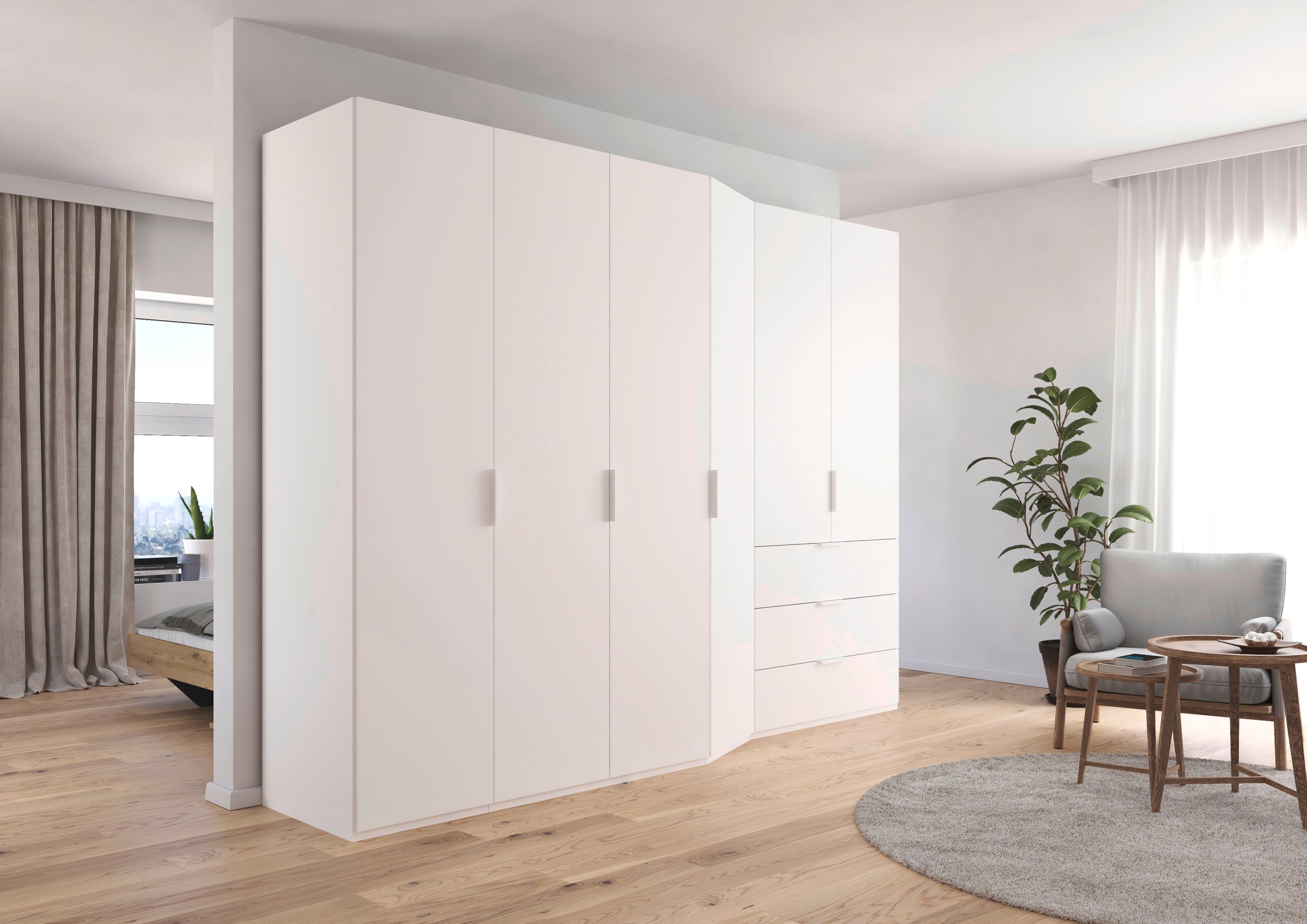 rauch Drehtürenschrank »Kleiderschrank Schrank Garderobe Wäscheschrank WAVE«, in 2 unterschiedlichen Tiefen, mit Soft-Close Funktion MADE IN GERMANY