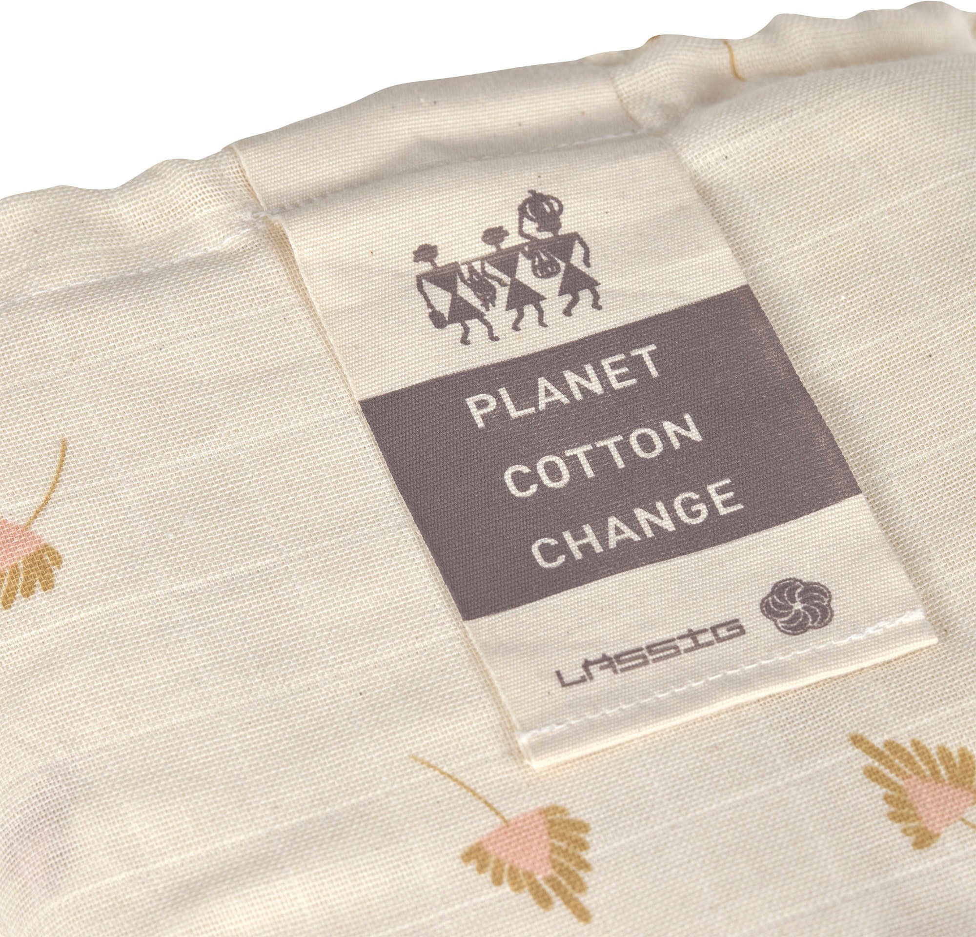 LÄSSIG Stoffwindeln »LÄSSIG X Raddis® Cotton, Einschlag- und Mulltuchset L, Curry«, (Set, 3 St.), mit wiederverwendbarem Baumwollbeutel