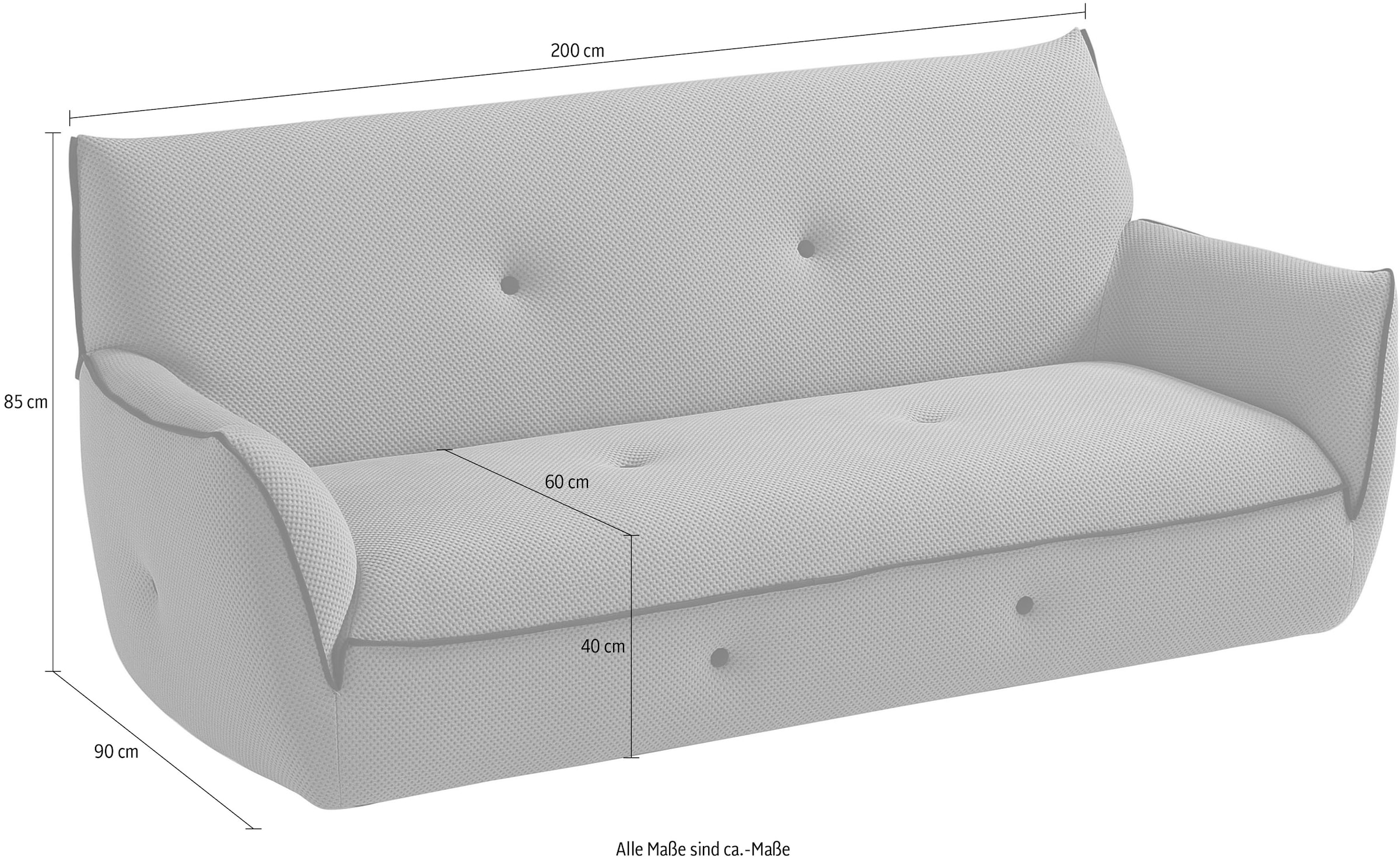 Egoitaliano 2,5-Sitzer »Yuki, extravagantes Design und höchster Sitzkomfort, tolle Details« Solitärmöbel, mit bioelasatische MIcrofaser BOUNCE bezogen