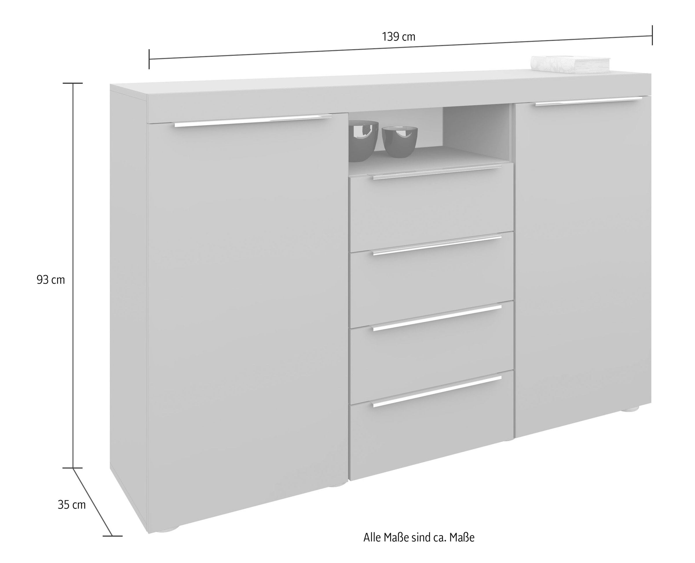 borchardt Möbel Highboard »Durban«, Breite 139 cm