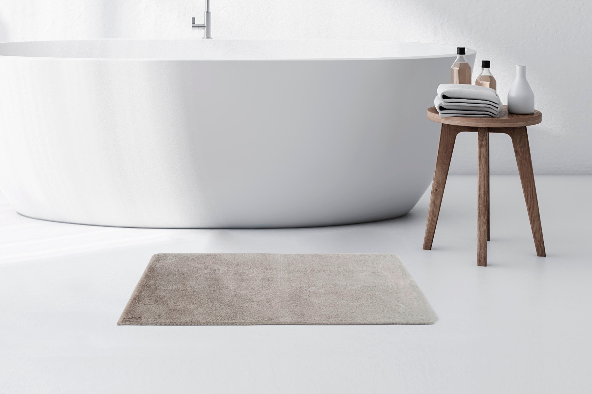 Kayoom Badematte »Rabbit Light«, rutschhemmend beschichtet, fußbodenheizungsgeeignet, weiche Kaninchenfell Haptik, Badezimmer, Kinderzimmer, Schlafzimmer