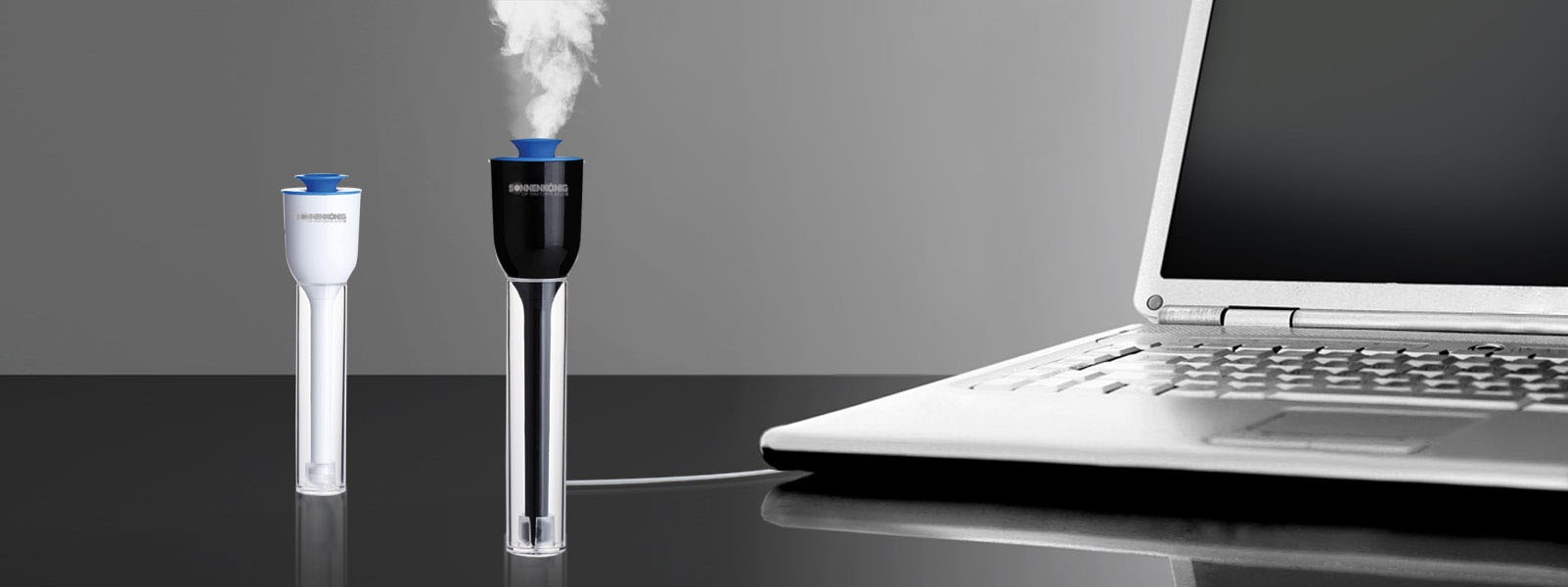 Sonnenkönig Luftbefeuchter »Tulip schwarz, Bef. 30ml/h USB, bis 15m² Raumgrösse, portabel«, klein, Auto Stop nach 6 Std. Ultraschall vernebler