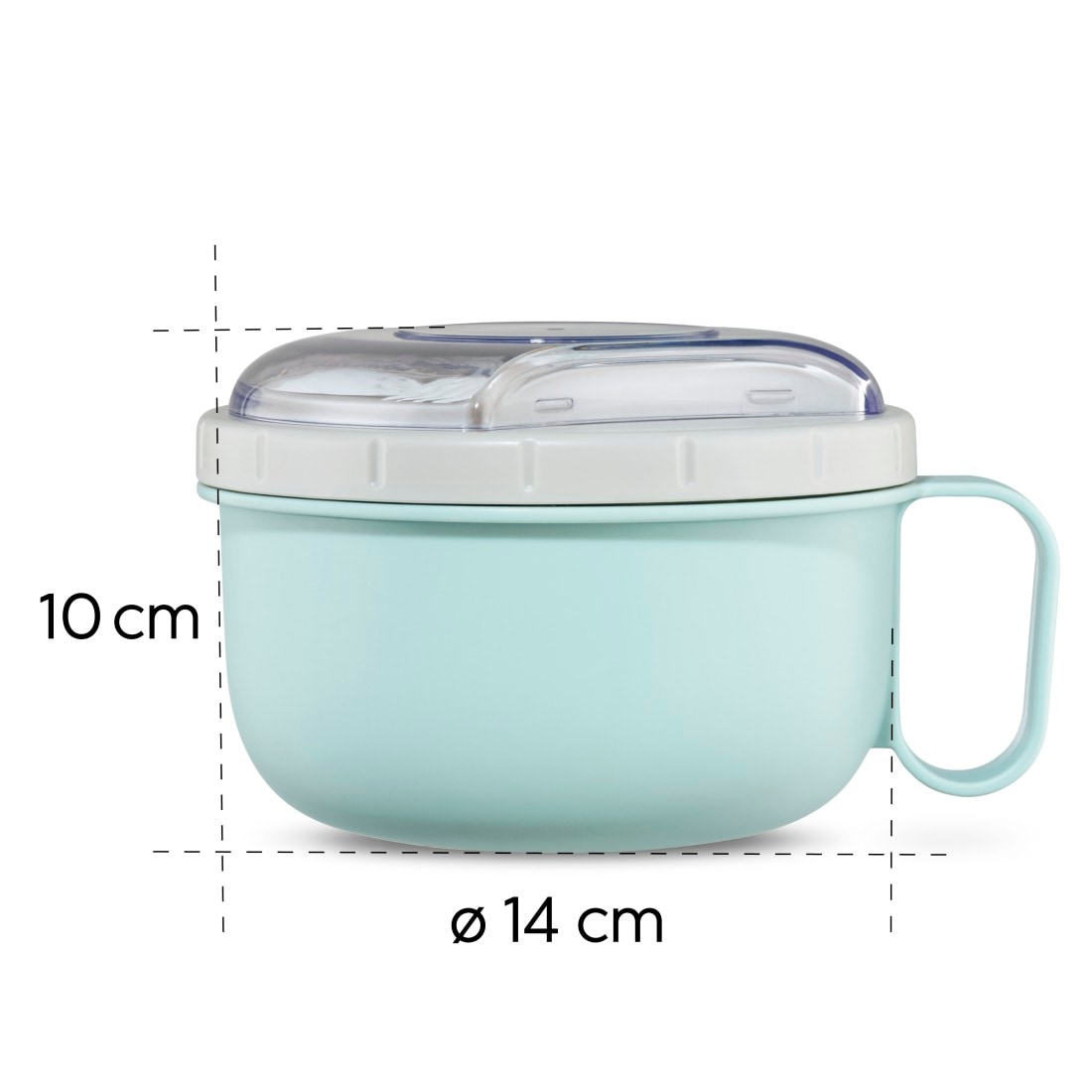 Xavax Lunchbox »Lunchpot rund (große Lunchbox für Mikrowelle, Brotdose mit Besteck)«, (3 tlg.), To Go Lunchbox mit Griff