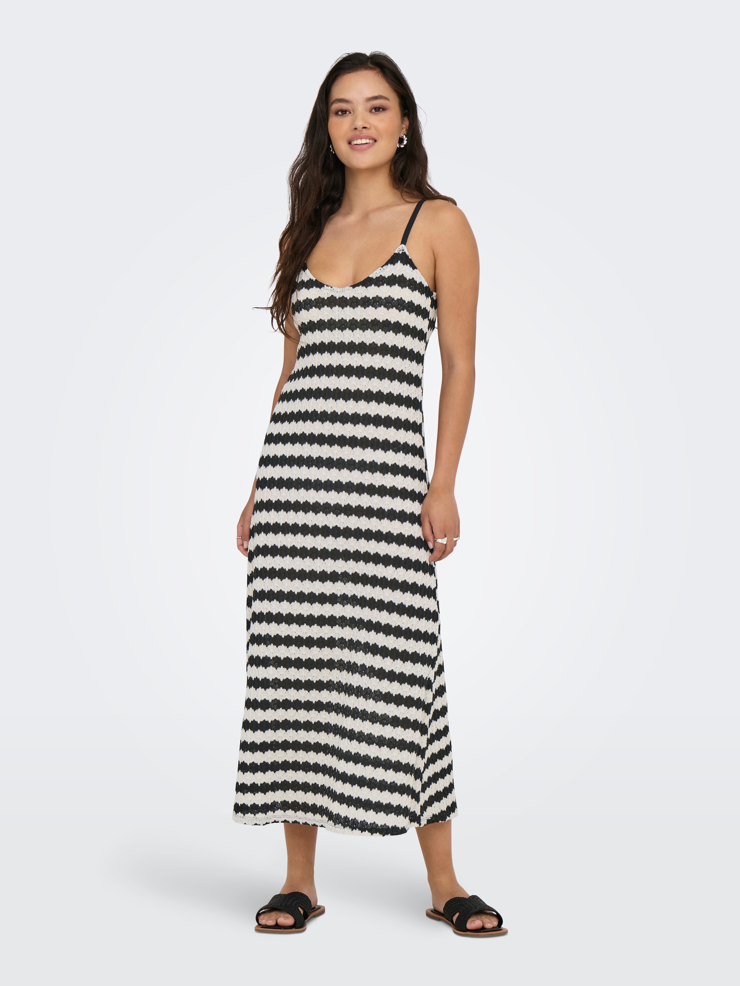 ONLY Trägerkleid »ONLEVARA S/L STRIPE DRESS JRS NOOS« Materialmix, regular fit