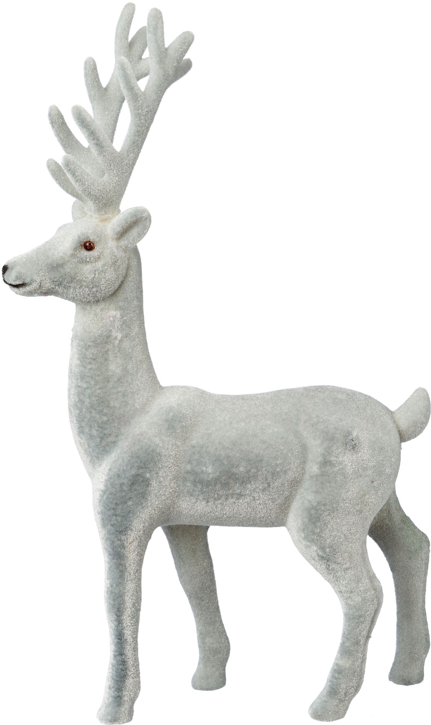 Creativ deco Weihnachtsfigur »Hirsch, Weihnachtsdeko«, Dekofigur mit feiner  Samtoberfläche, Höhe 29 cm auf Rechnung bestellen