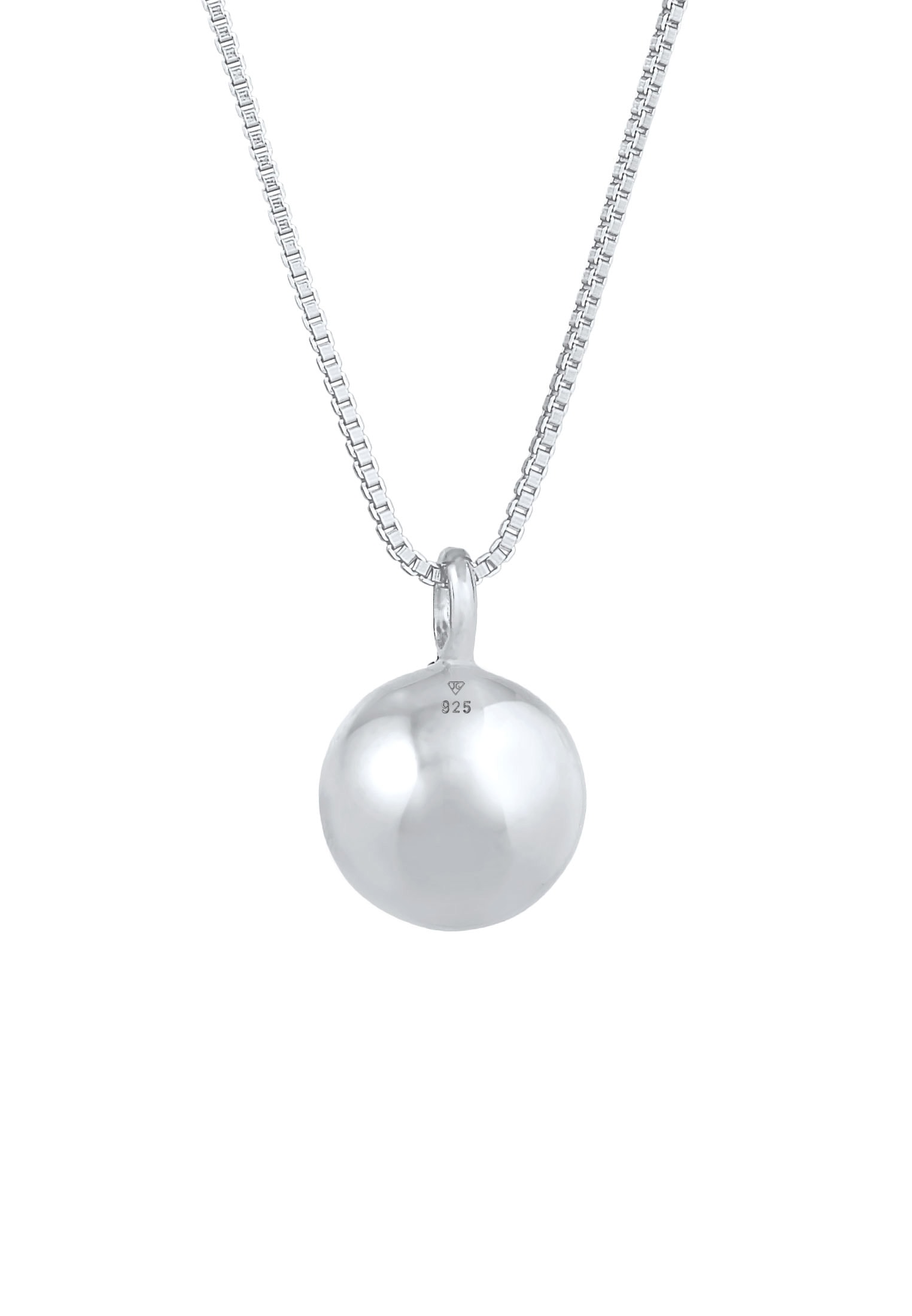 Elli Premium Kette mit Anhänger »Halskette Kugel Anhänger Rund Basic 925 Silber«