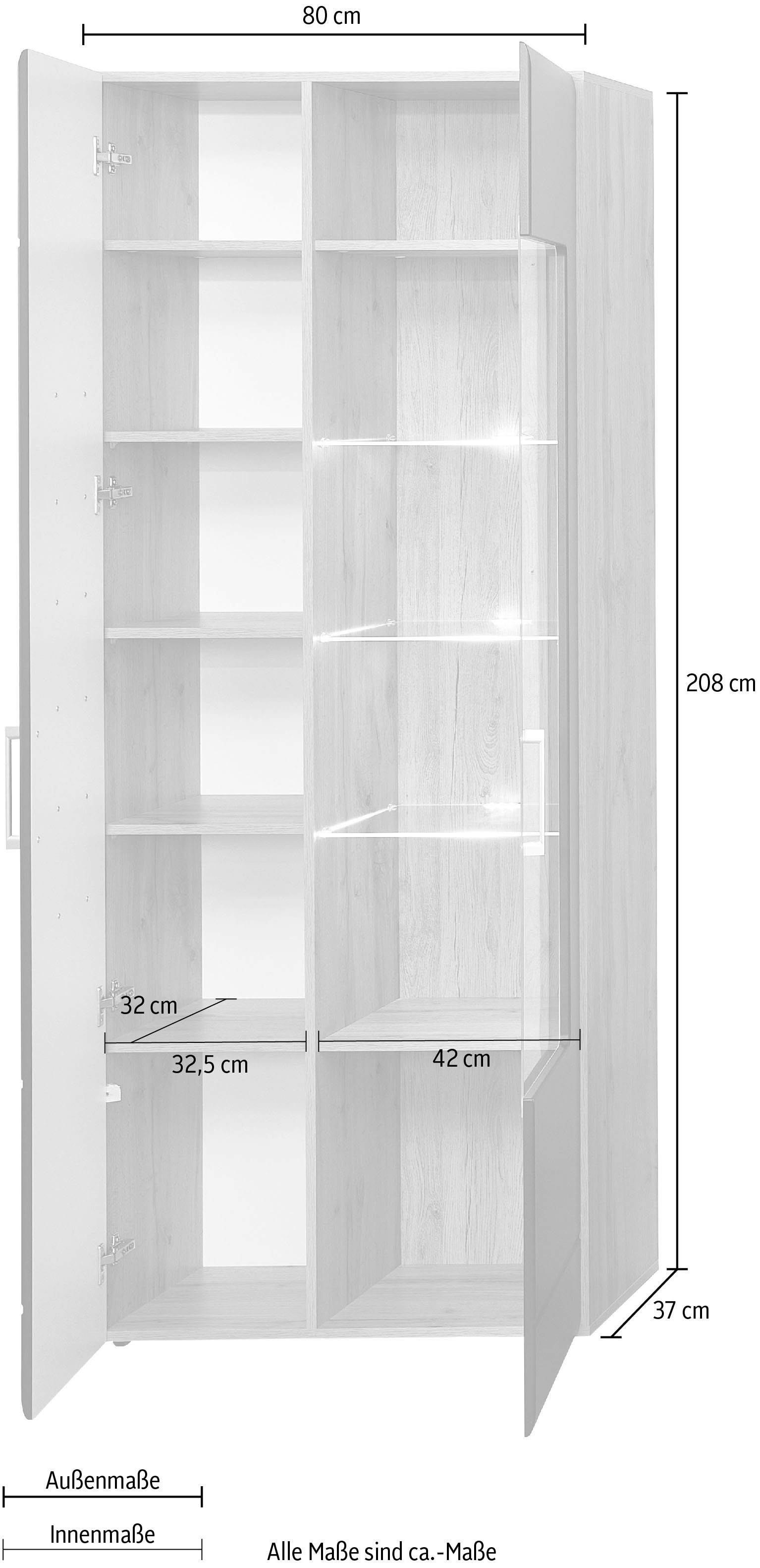Innostyle Vitrine »Sonate«, (3 St.), Elemente sind flexibel kombinierbar und passen in jeden Wohnbereich.
