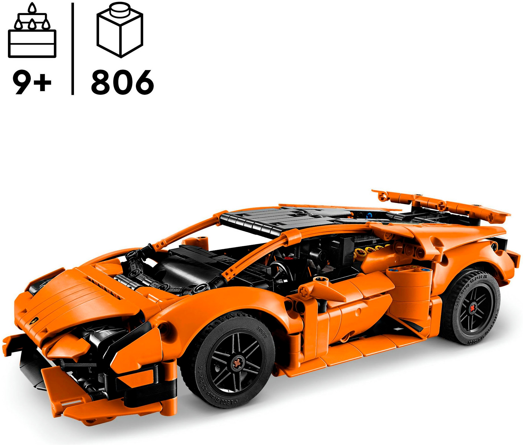 LEGO® Konstruktionsspielsteine »Lamborghini Huracán Tecnica Orange (42196), LEGO Technic«, (806 St.), Seltenes Set; Made in Europe