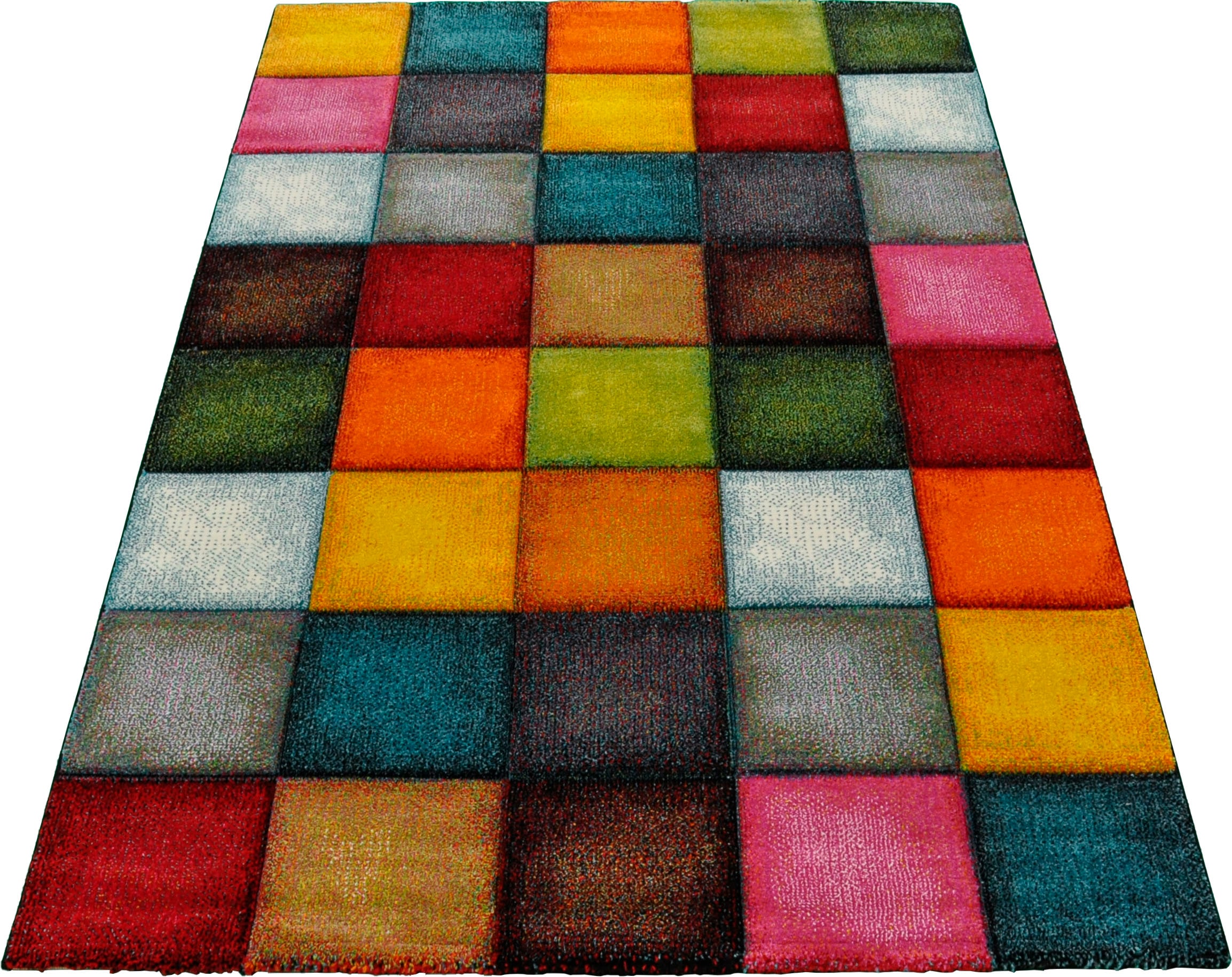 merinos Teppich "Belis 22605" rechteckig 18 mm Höhe Wohnzimmer, moderner farbenfroher Kurzflorteppich