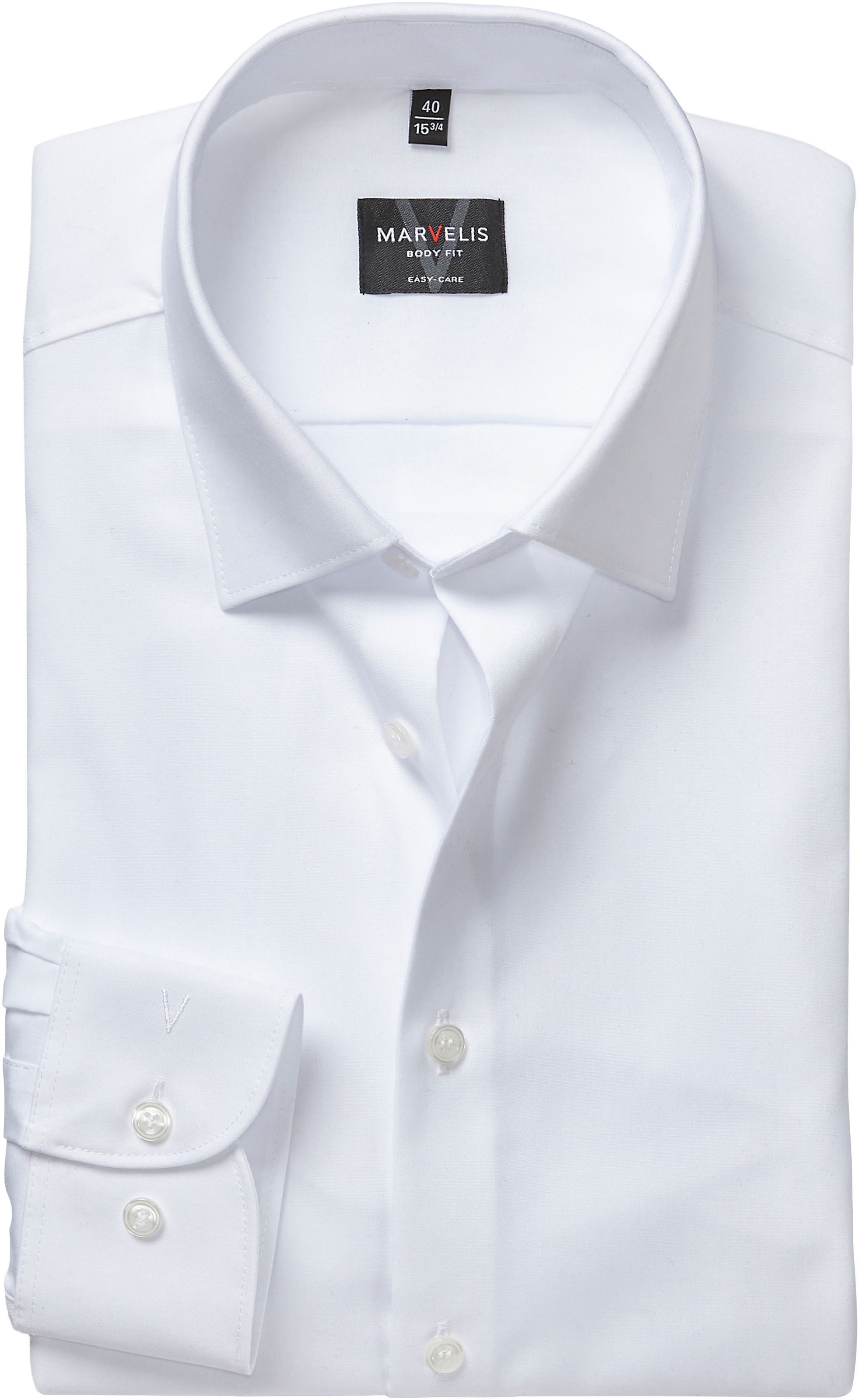 MARVELIS Langarmhemd New York Kentkragen, Businesshemd, körpernah, extra langer Arm