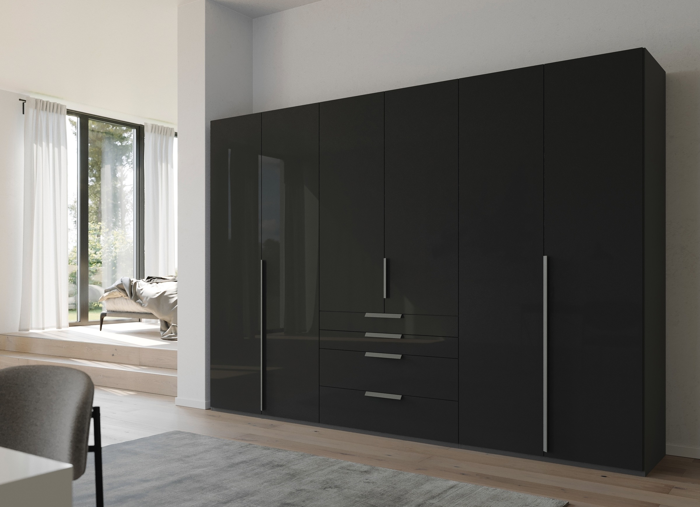 rauch Drehtürenschrank »Purisma«, mit Glasfront, Schubladen und umfangreichem Zubehör, mit Soft-Close