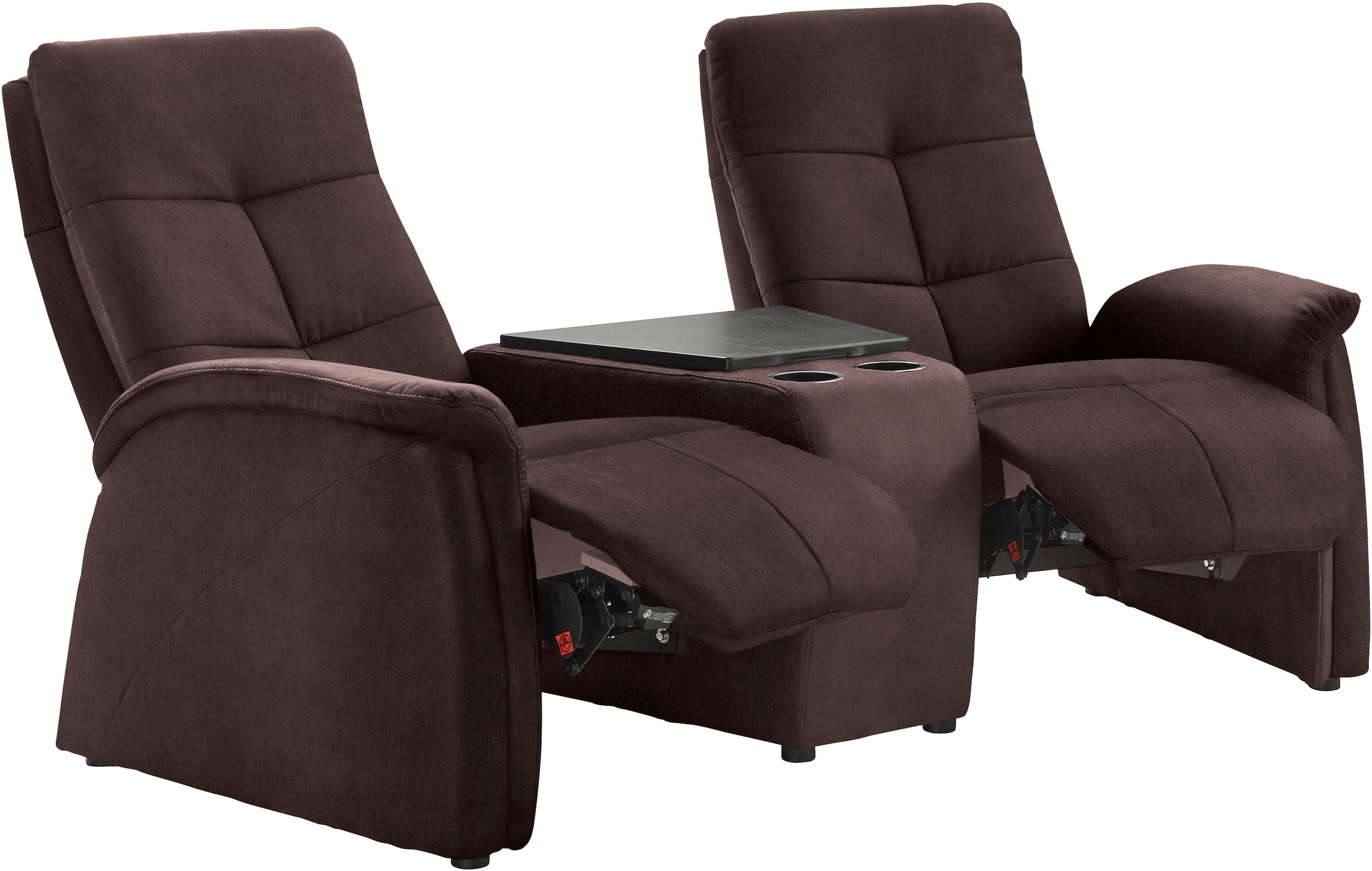 exxpo - sofa fashion 2-Sitzer »Tivoli, Kinosofa mit Relaxfunktion, mit Ablagetisch und Stauraum«, bequem und komfortabel
