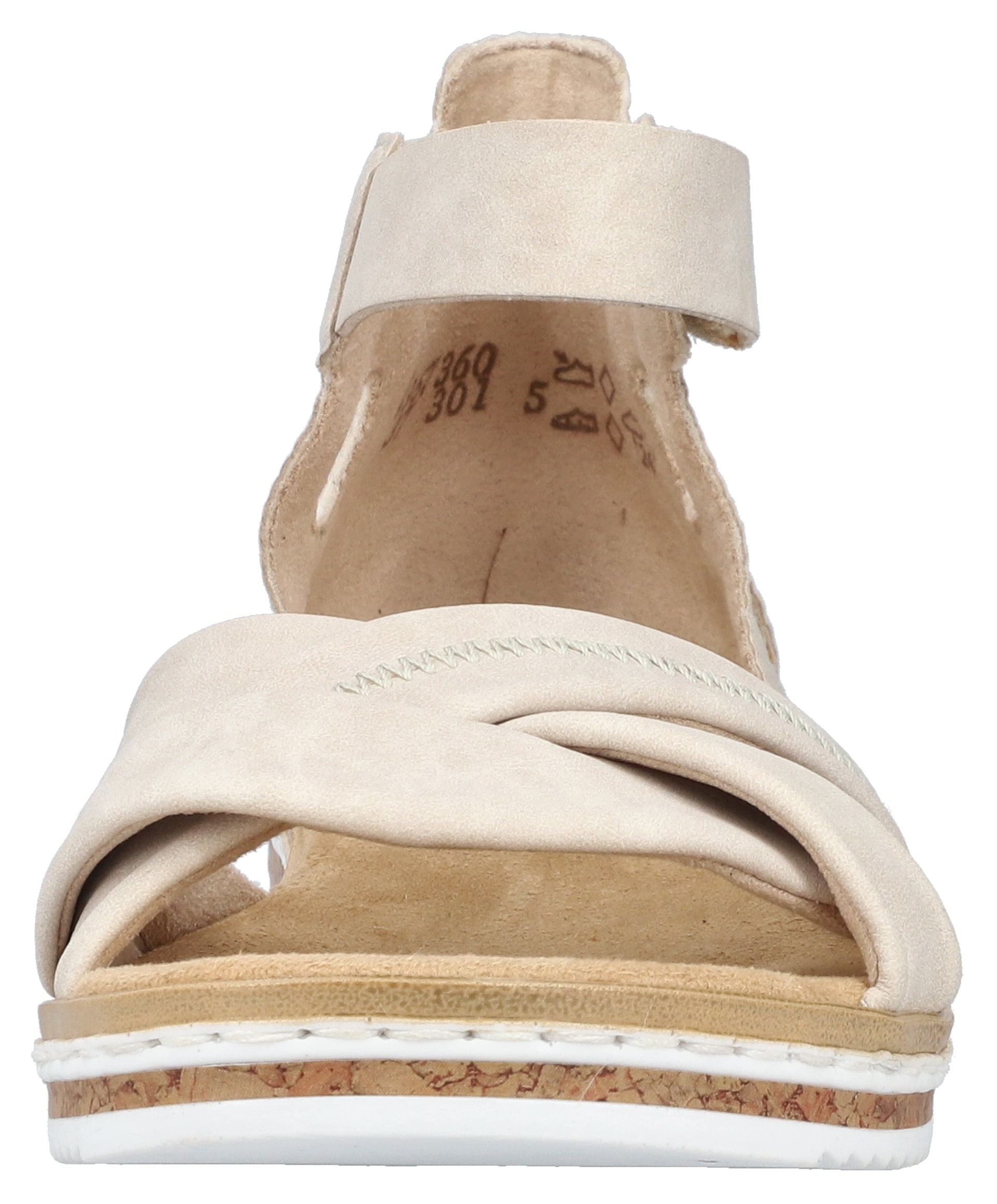 Rieker Sandalette  , Sandale, Sommerschuh, Klettschuh, Keilabsatz, geschlossene Ferse