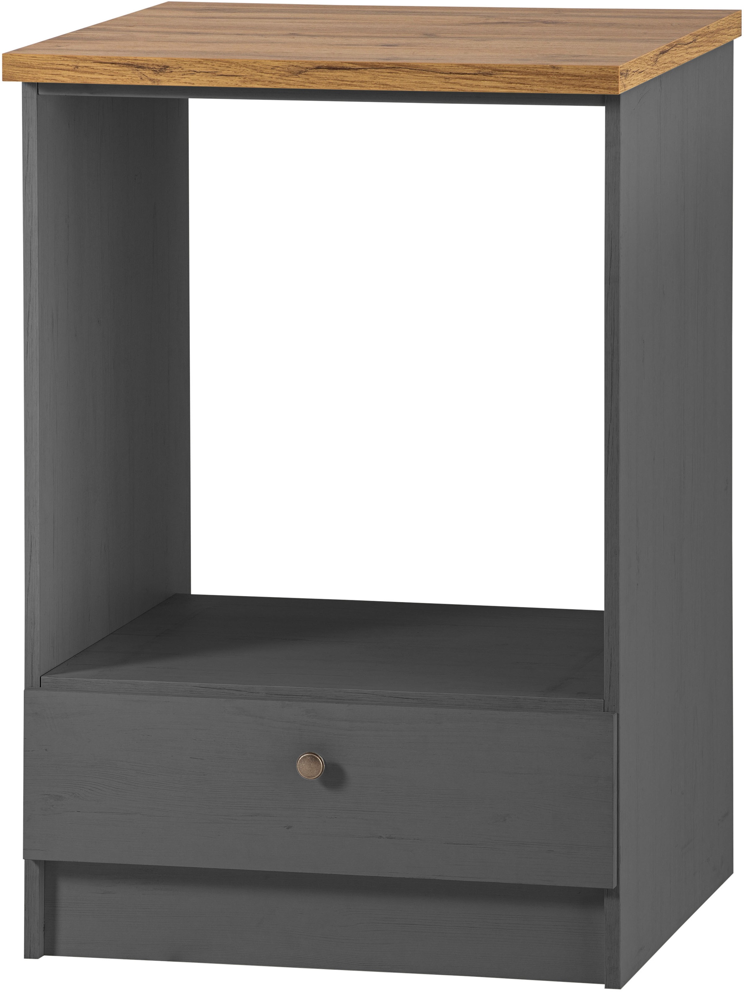 KOCHSTATION Küchenzeile »KS-Westminster, Pantryküche im Landhaus Stil, hochwertige Metallgriffe«, (Set), Breite 268 cm, Sideboard, Wandpaneel, Hängeschrank und Herdumbau