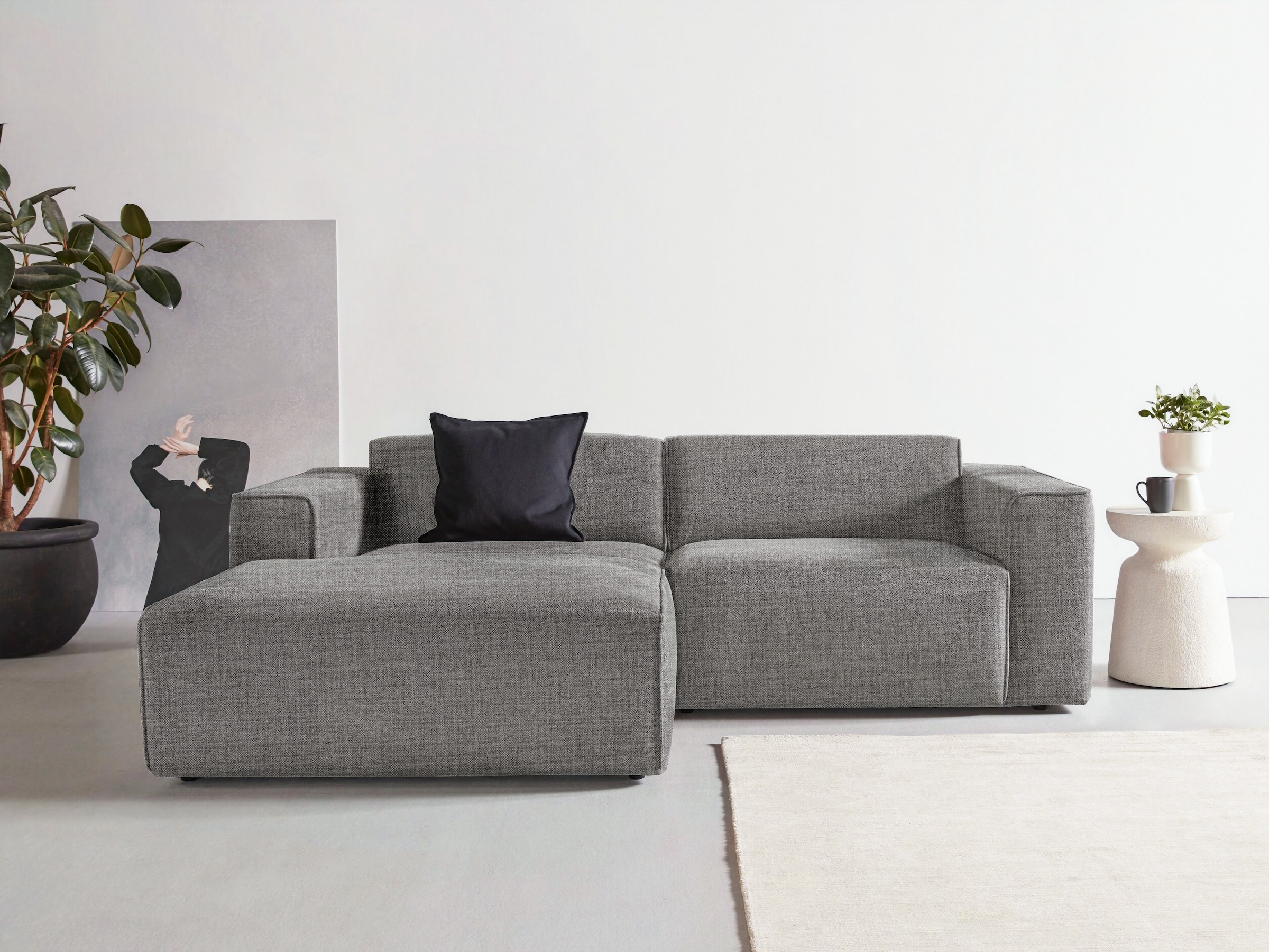 andas Ecksofa »Noord«, mit Kedernaht, Breite 234 cm, Cord, Struktur, Webstoff