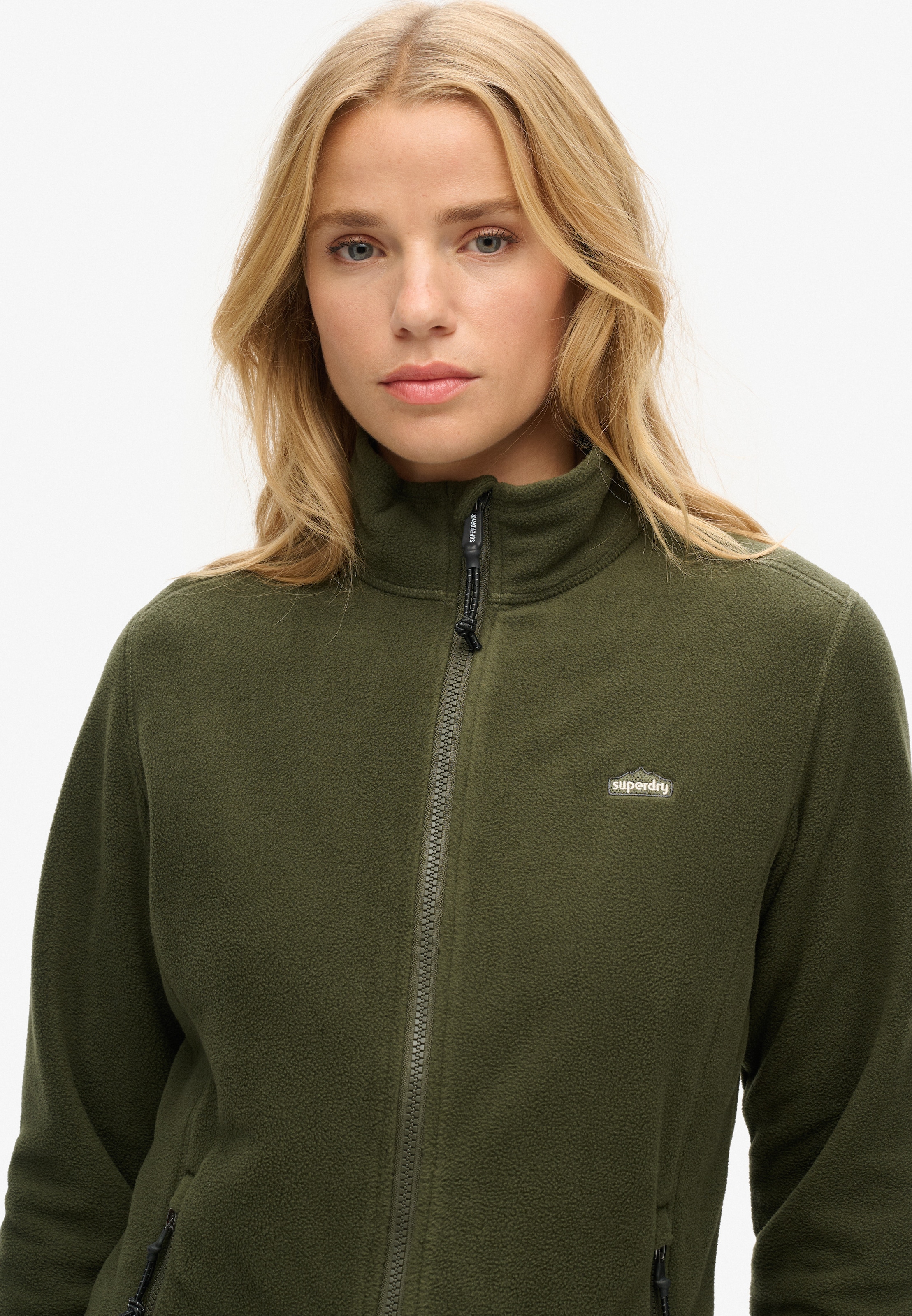 Superdry Fleecejacke »POLAR FLEECE FULL ZIP« ohne Kapuze