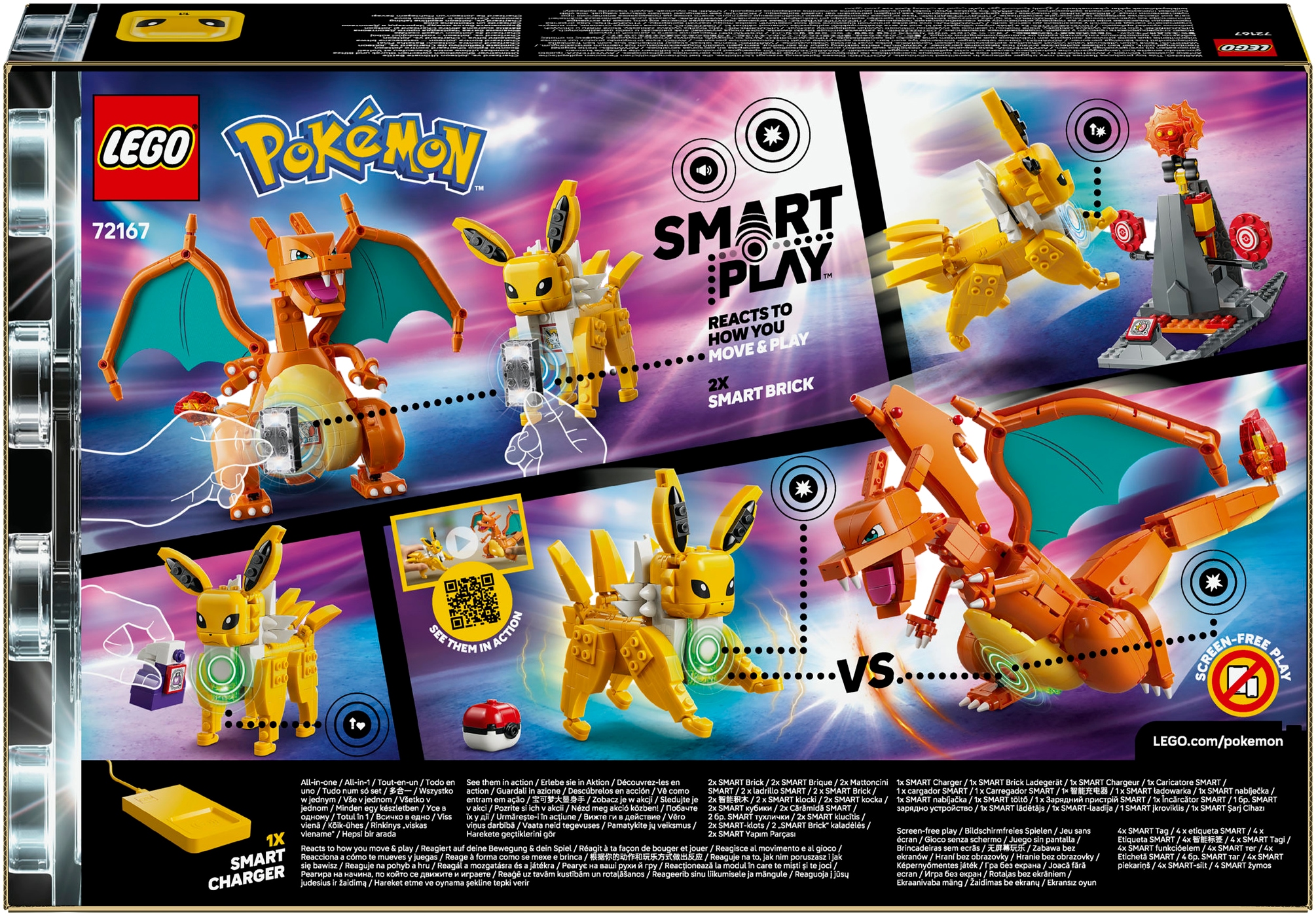 LEGO® Konstruktionsspielsteine »SMART Play™  Ultimativer Showdown zwischen Glurak und Blitza (72167)« LEGO Pokémon; inklusive SMART Brick; mit Licht- und Soundeffekten