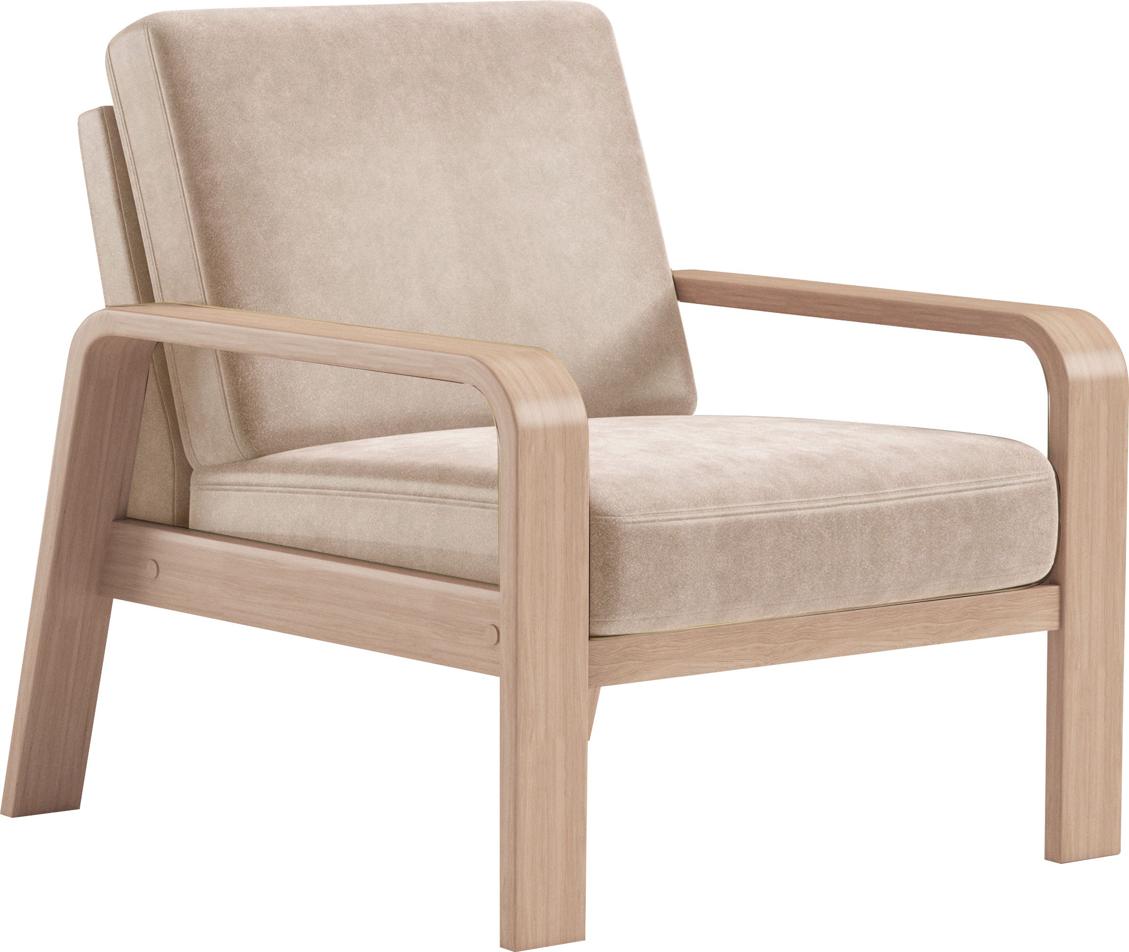 sit&more Sessel »Kolding«, Armlehnen aus Buchenholz in natur, verschiedene Bezüge und Farben
