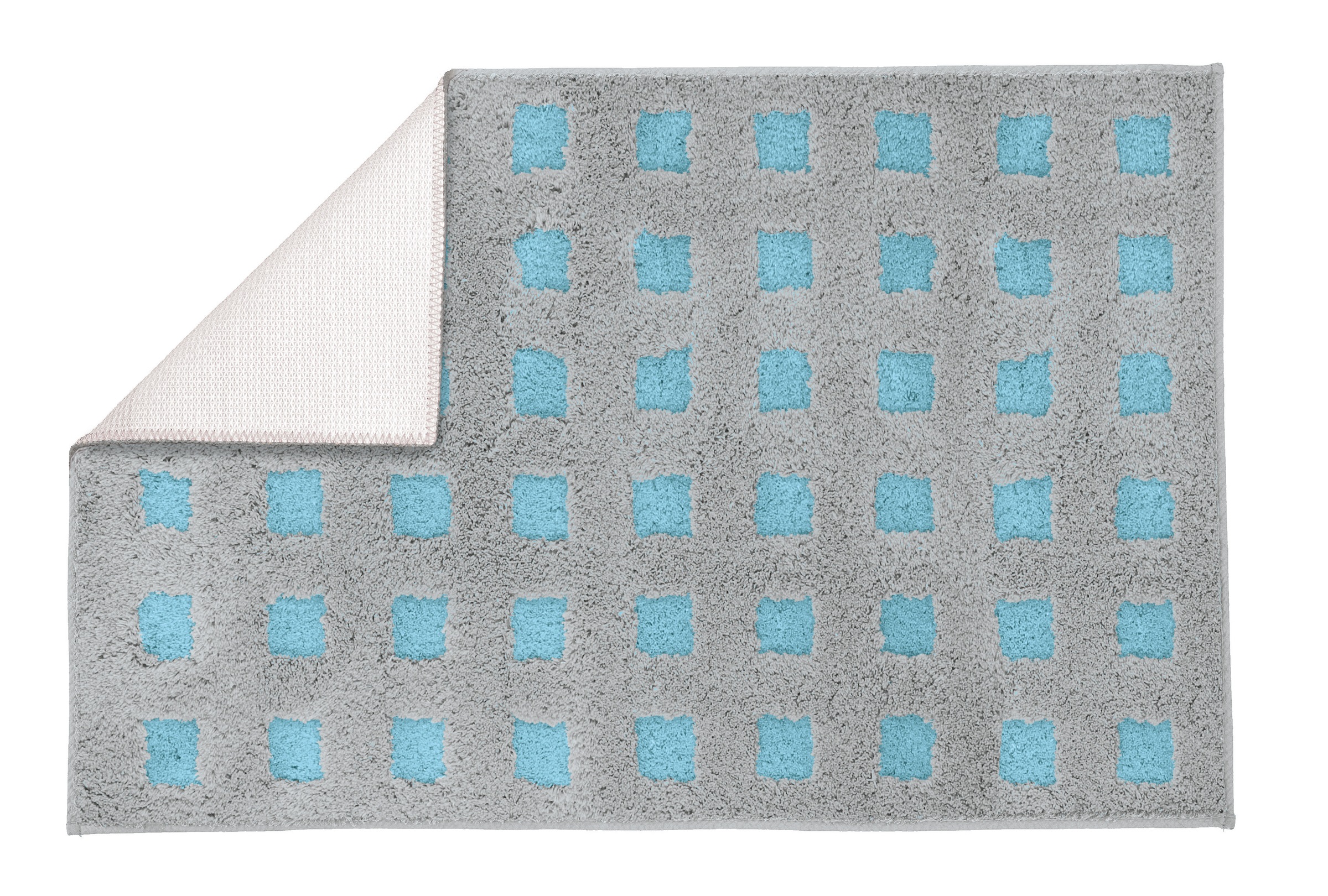 Kleine Wolke Badematte »Boxes«, rutschhemmend beschichtet, fußbodenheizungsgeeignet, Badteppich, modernes Design, Hoch/Tief Effekt