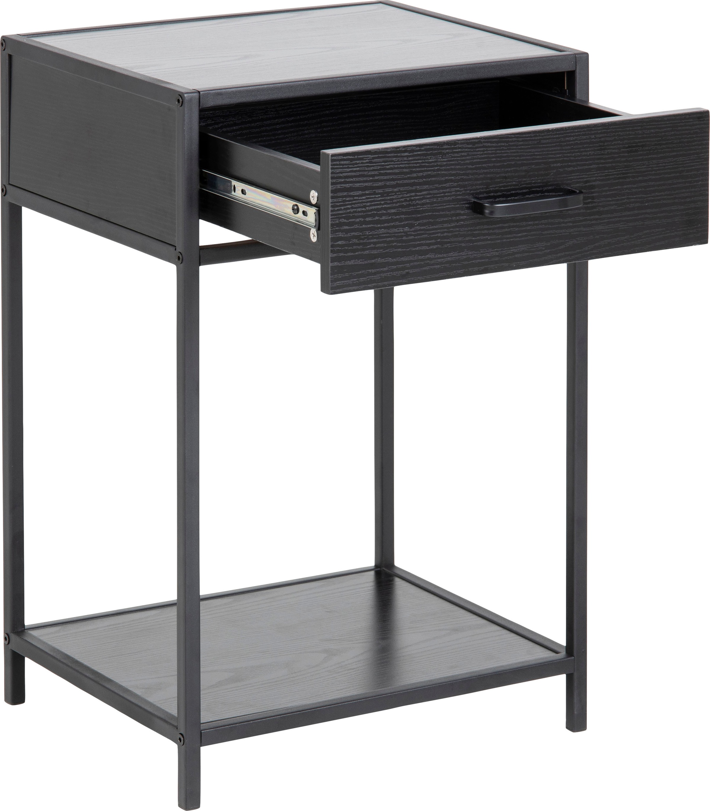 ACTONA GROUP Nachttisch, Metallgestell, Industrie-Look, Schublade und Einlegeboden, H: 63 cm
