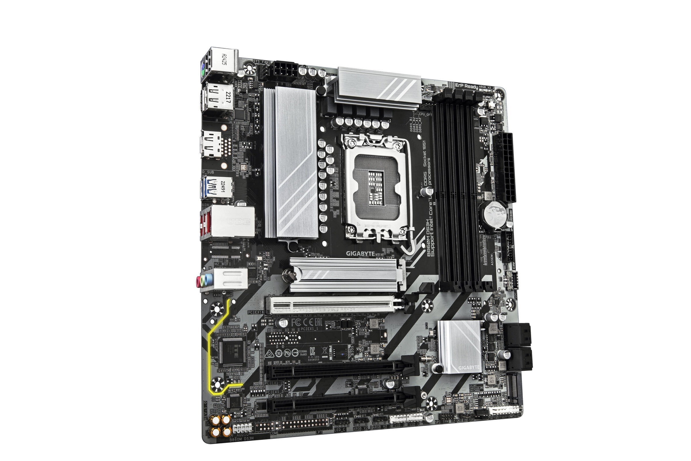 Gigabyte Mainboard »B860M DS3H Mainboard - Intel Core Ultra CPUs, 5+1+2+1 Phasen VRM, bis«