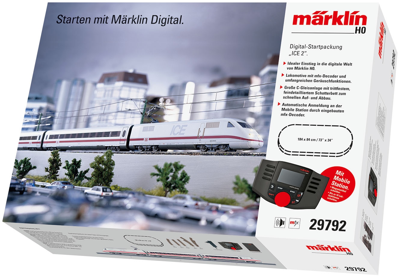 Modelleisenbahn-Set »Märklin Digital - Startpackung ICE 2, Wechselstrom - 29792«