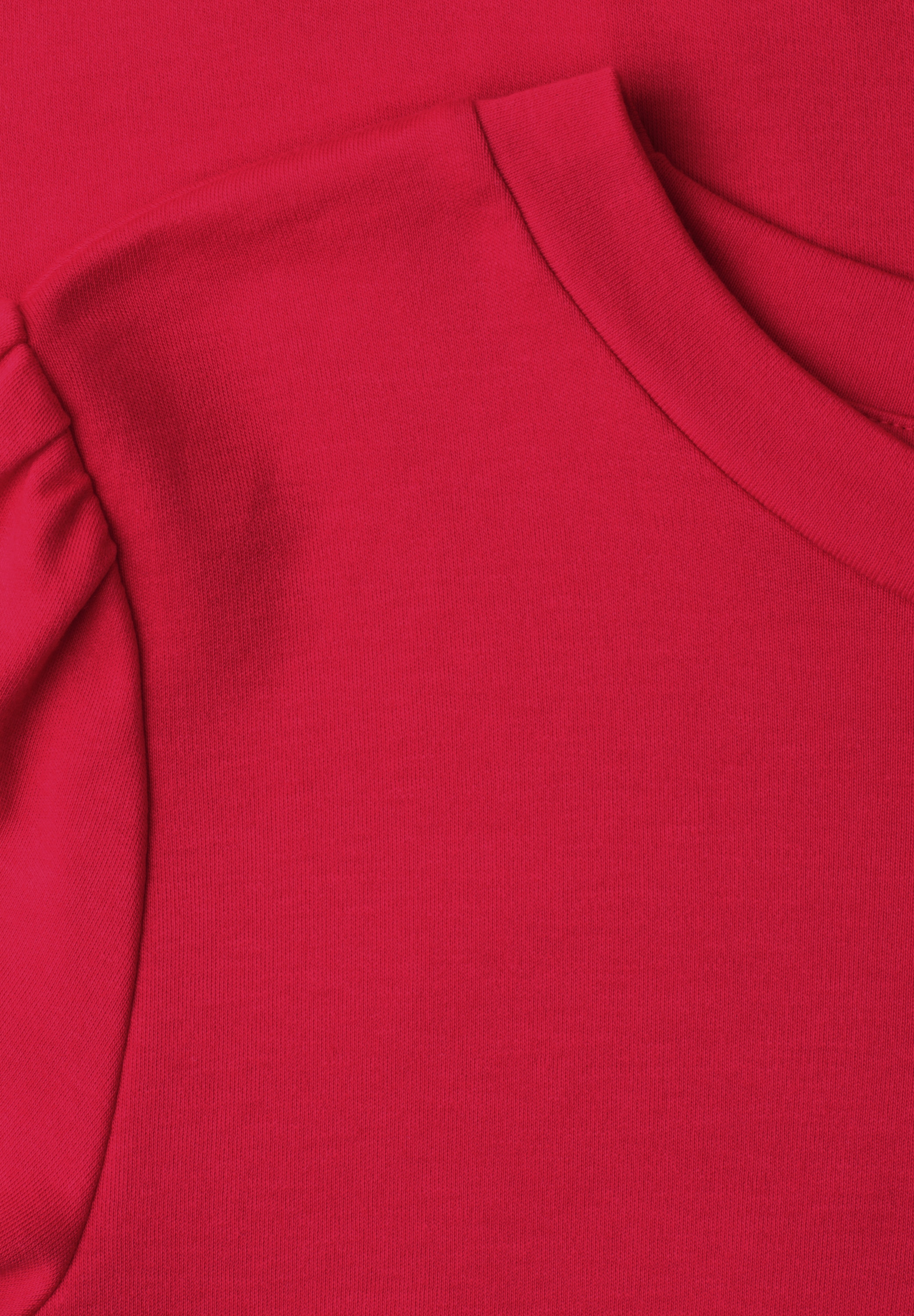 STREET ONE Kurzarmshirt Sommershirt mit feiner Raffung an den Ärmeln