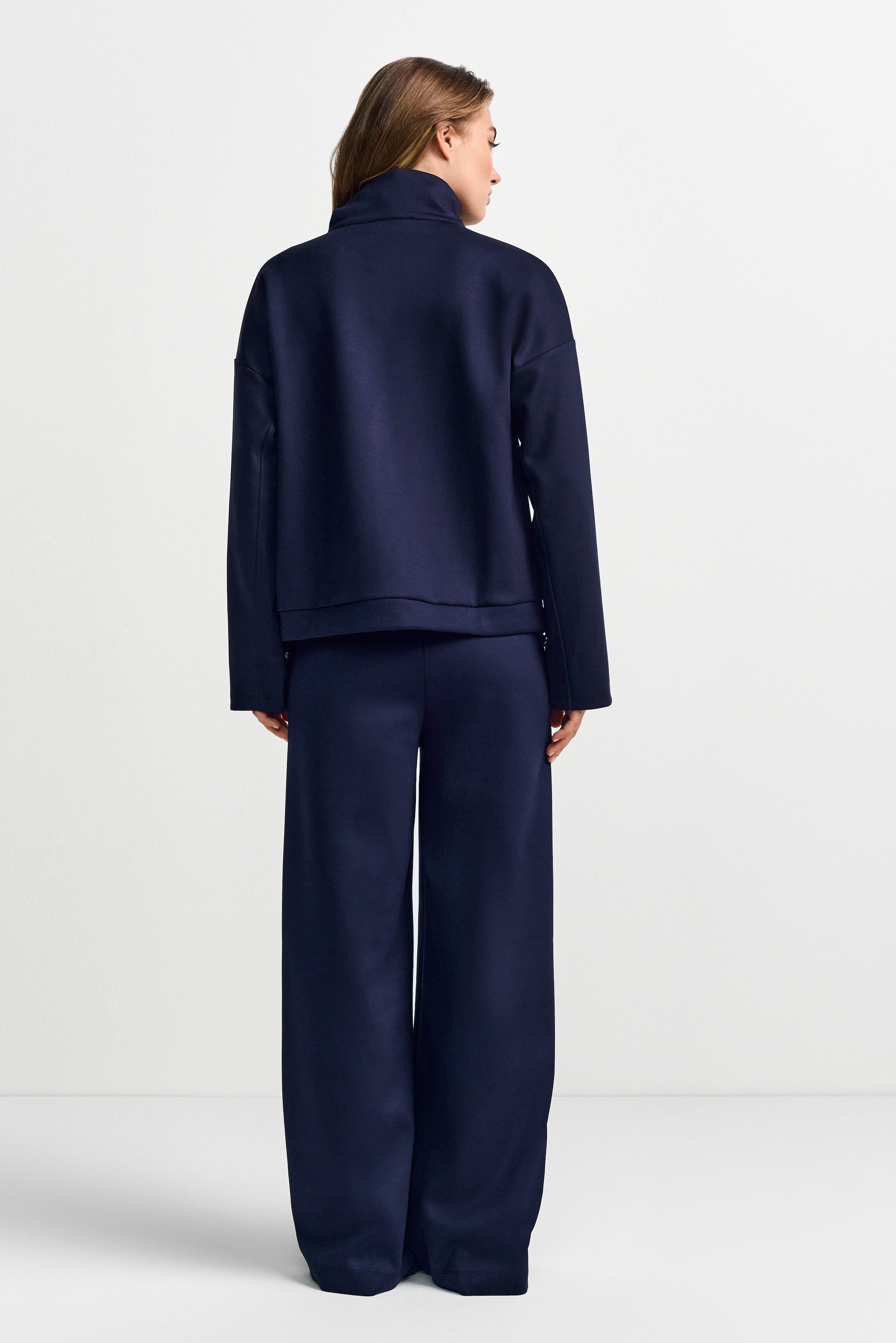 RICHROYAL Sweatjacke Tunnelzug-Saum, Stehkragen, regular fit