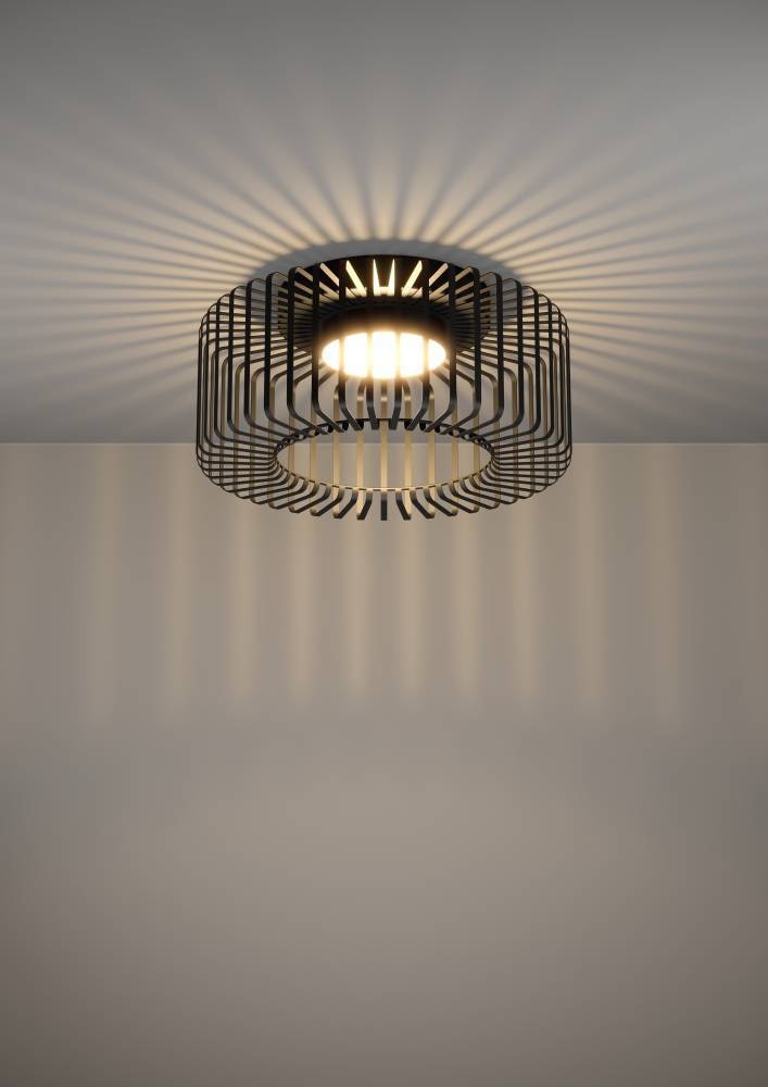 EGLO Deckenleuchte »GINESTRONE-Z Deckenlampe schwarz, ZigBee 3.0, Timer, Disco-Modus«, 1 flammig, Leuchtmittel LED-Modul | LED fest integriert, App / Sprachsteuerung Alexa, ‎22 x 45 x 45 cm, exkl. Fernbedienung
